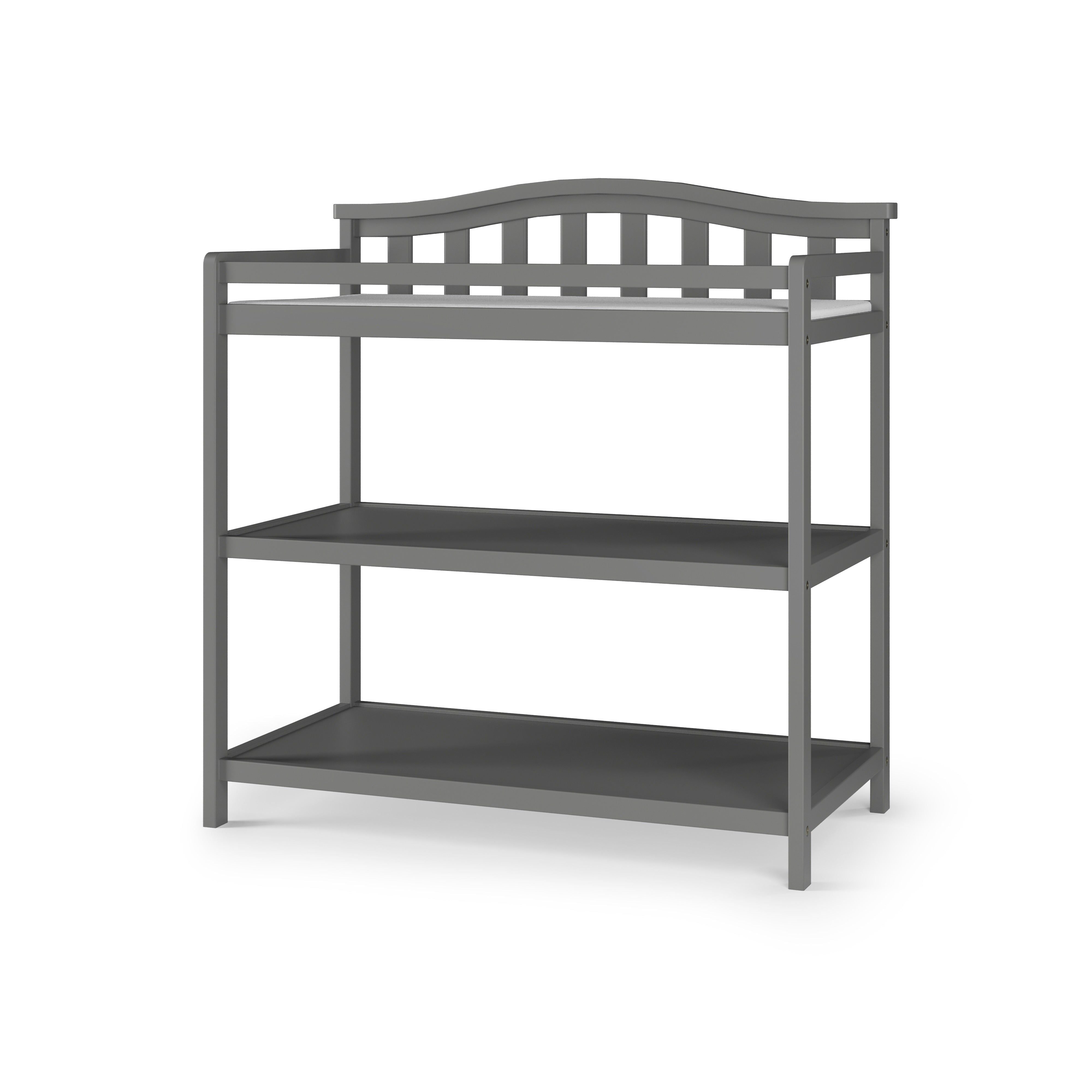 Arch Top Baby Changing Table, Cool Gray