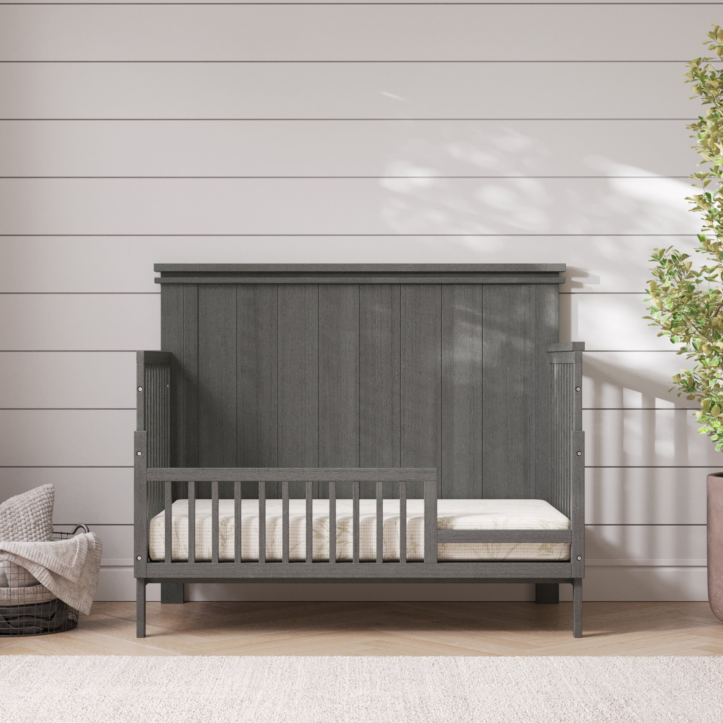 Denman 4-in-1 Convertible Crib, Midnight Gray