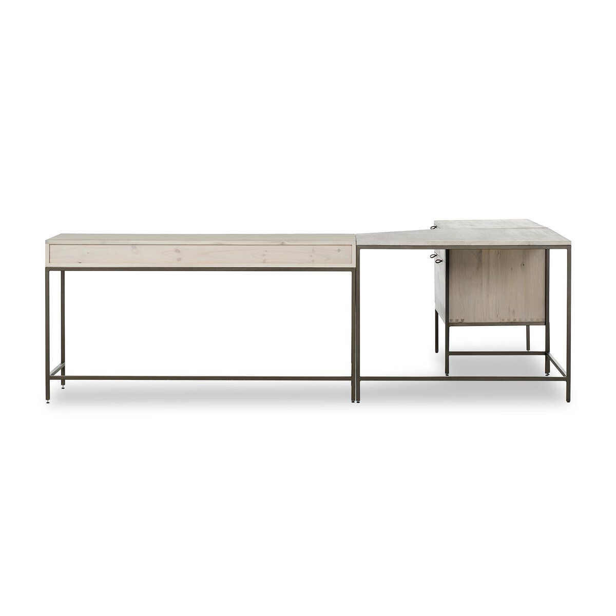 Trey Wide Filing Cabinet Desk System