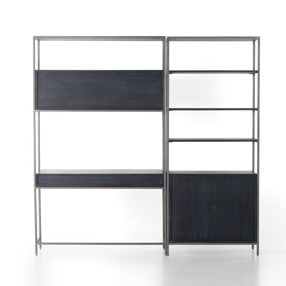 Trey Modular Wall Desk With 1 Bookcase