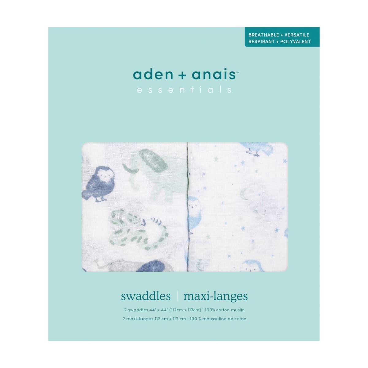 Essentials Cotton Muslin Swaddle Blanket 2 Pack