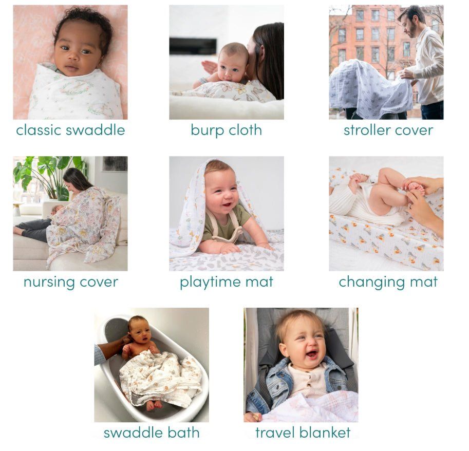 Essentials Cotton Muslin Swaddle Blanket 4 Pack