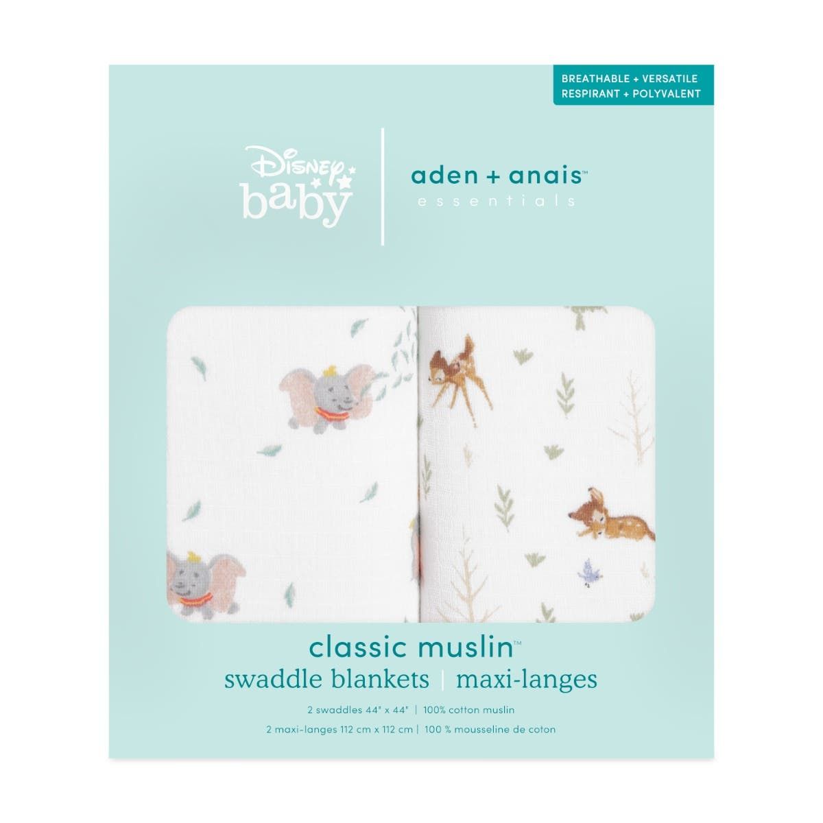 Disney Essentials Cotton Muslin Swaddle Blanket 2 Pack