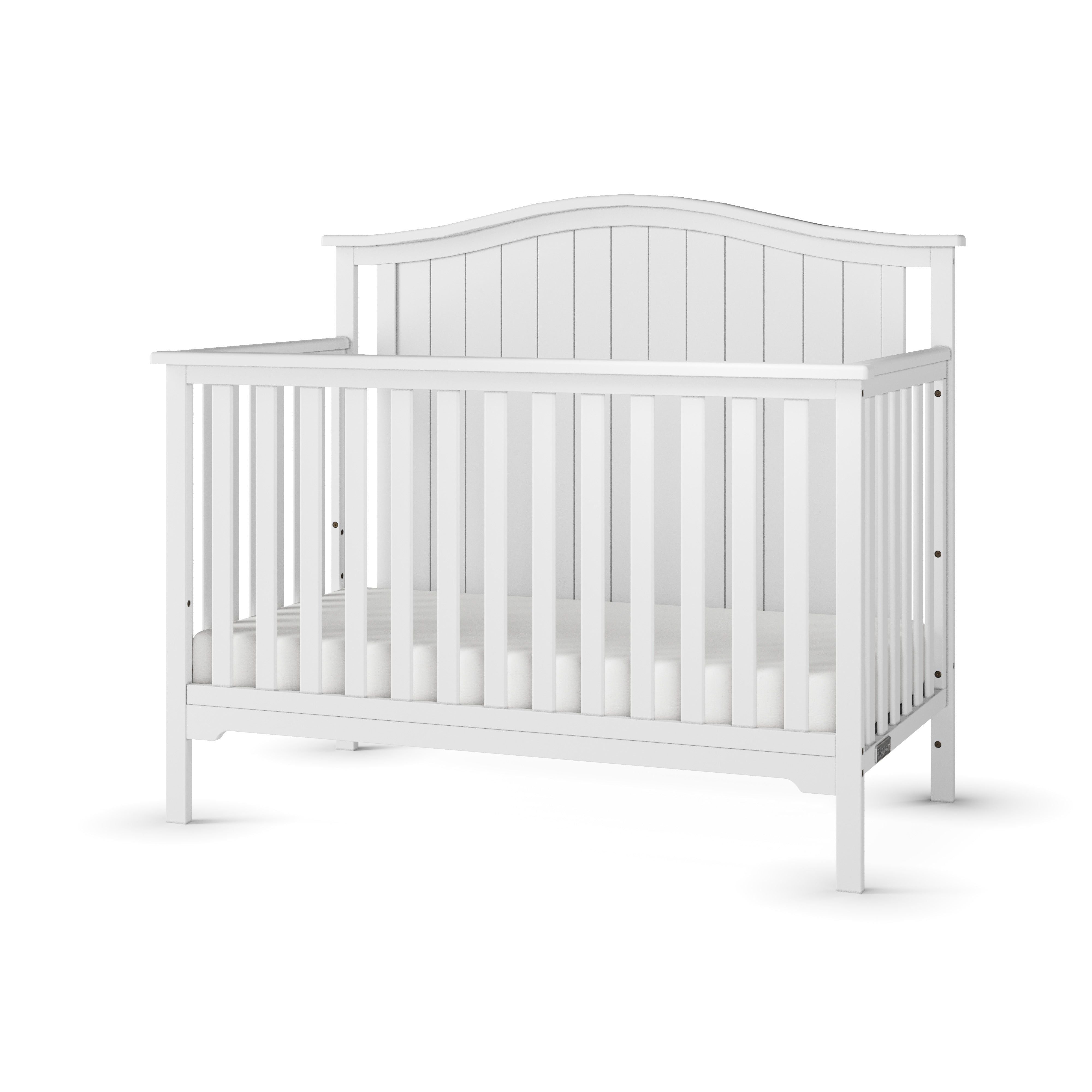 Hampton Arch Top 4-in-1 Convertible Crib, Matte White