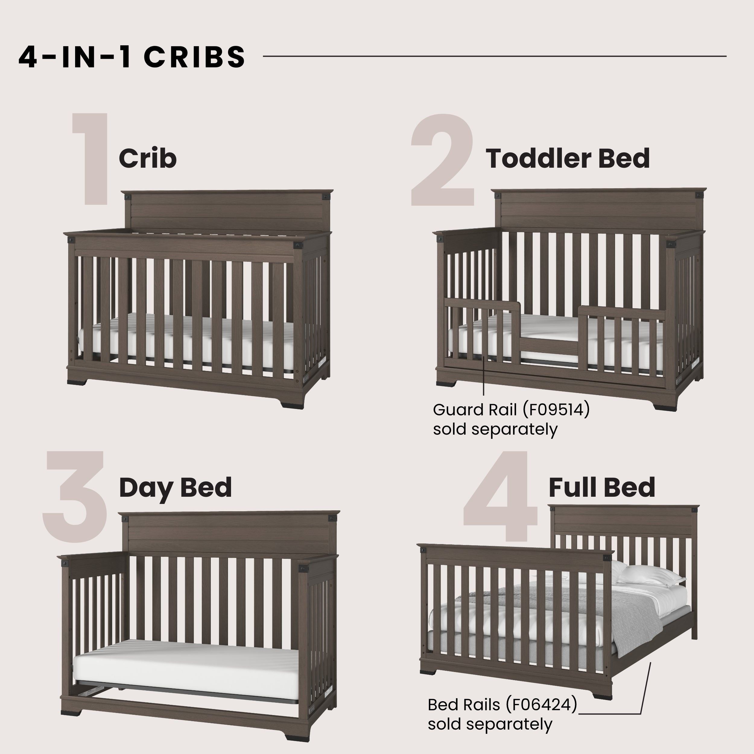 Redmond Full Panel 3 Piece Nursery Set