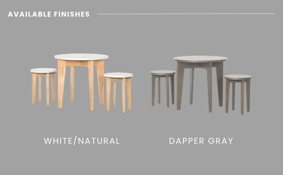 Geo Table and Stools Set, Dapper Gray