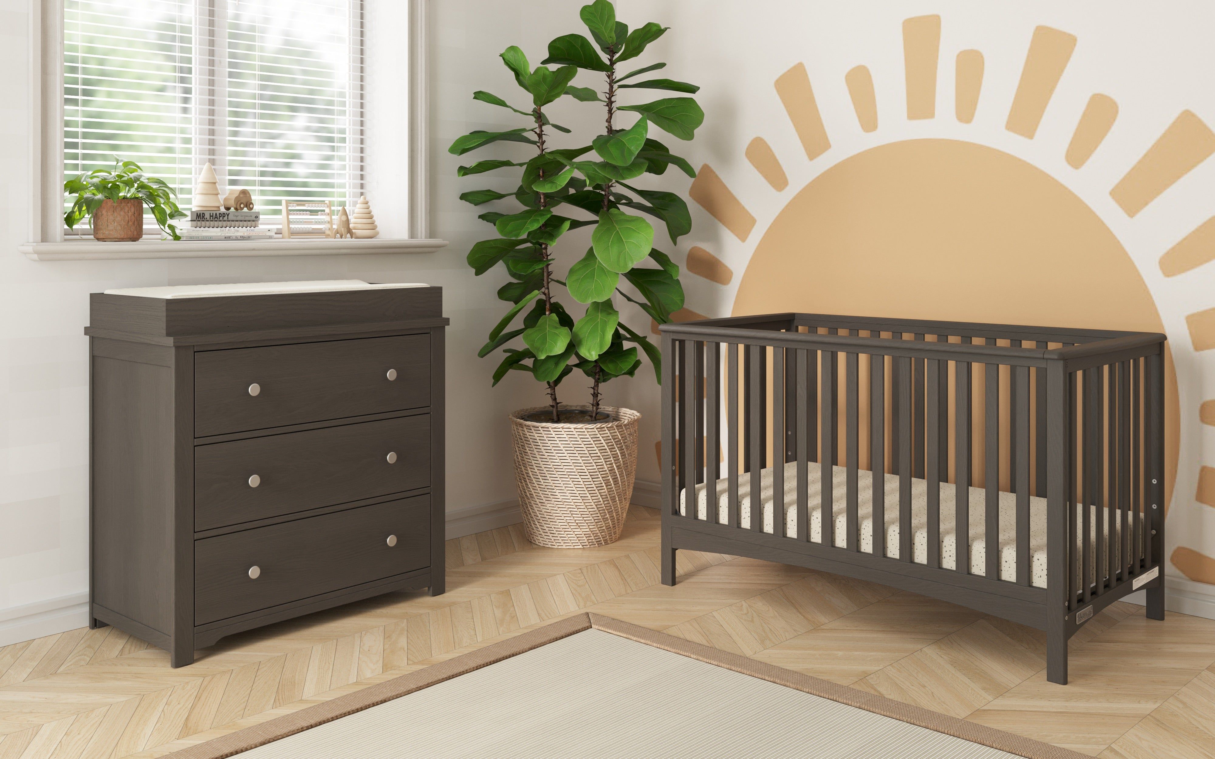 London 4-in-1 Convertible Crib, Dapper Gray