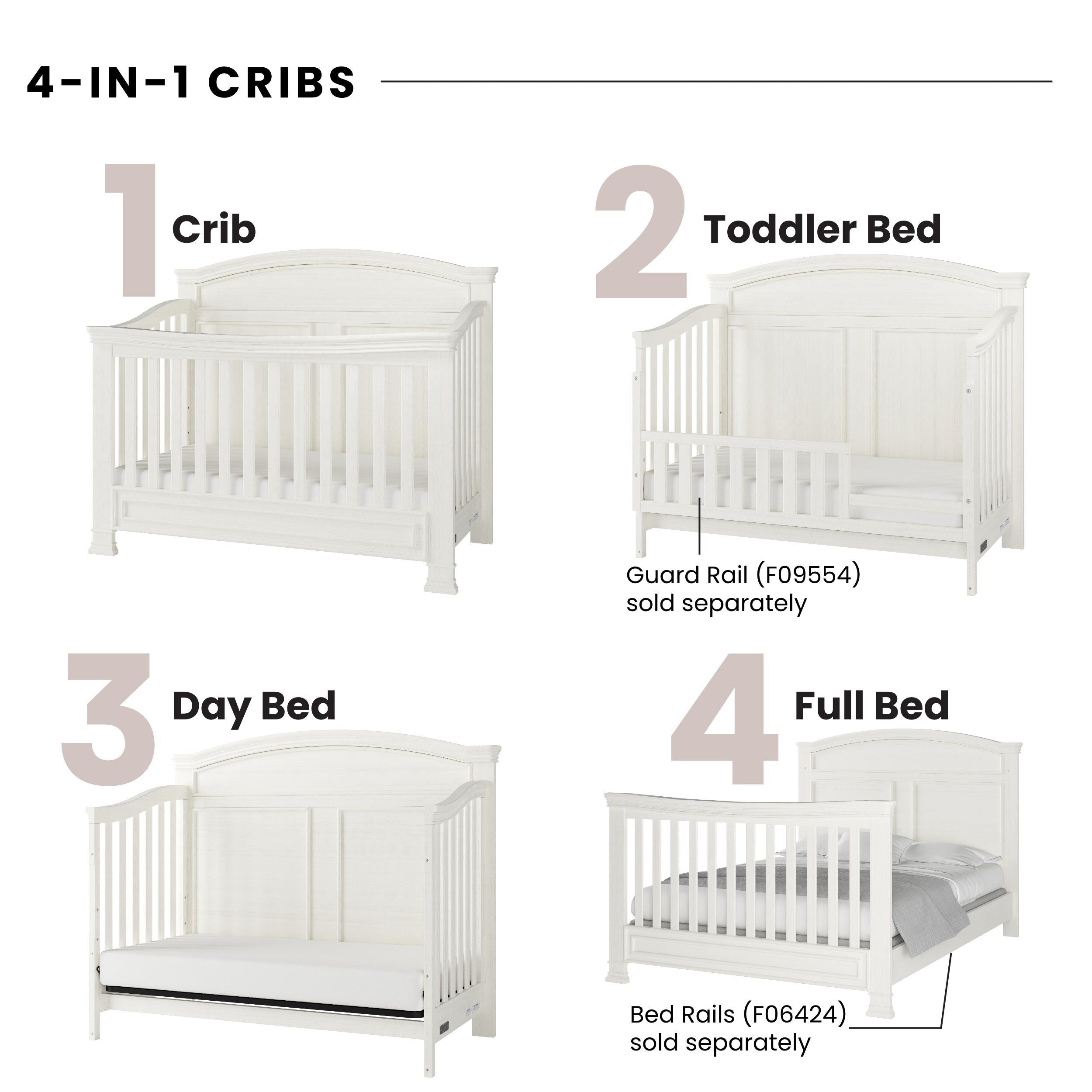 Westgate 4-in-1 Convertible Crib, Vintage Linen