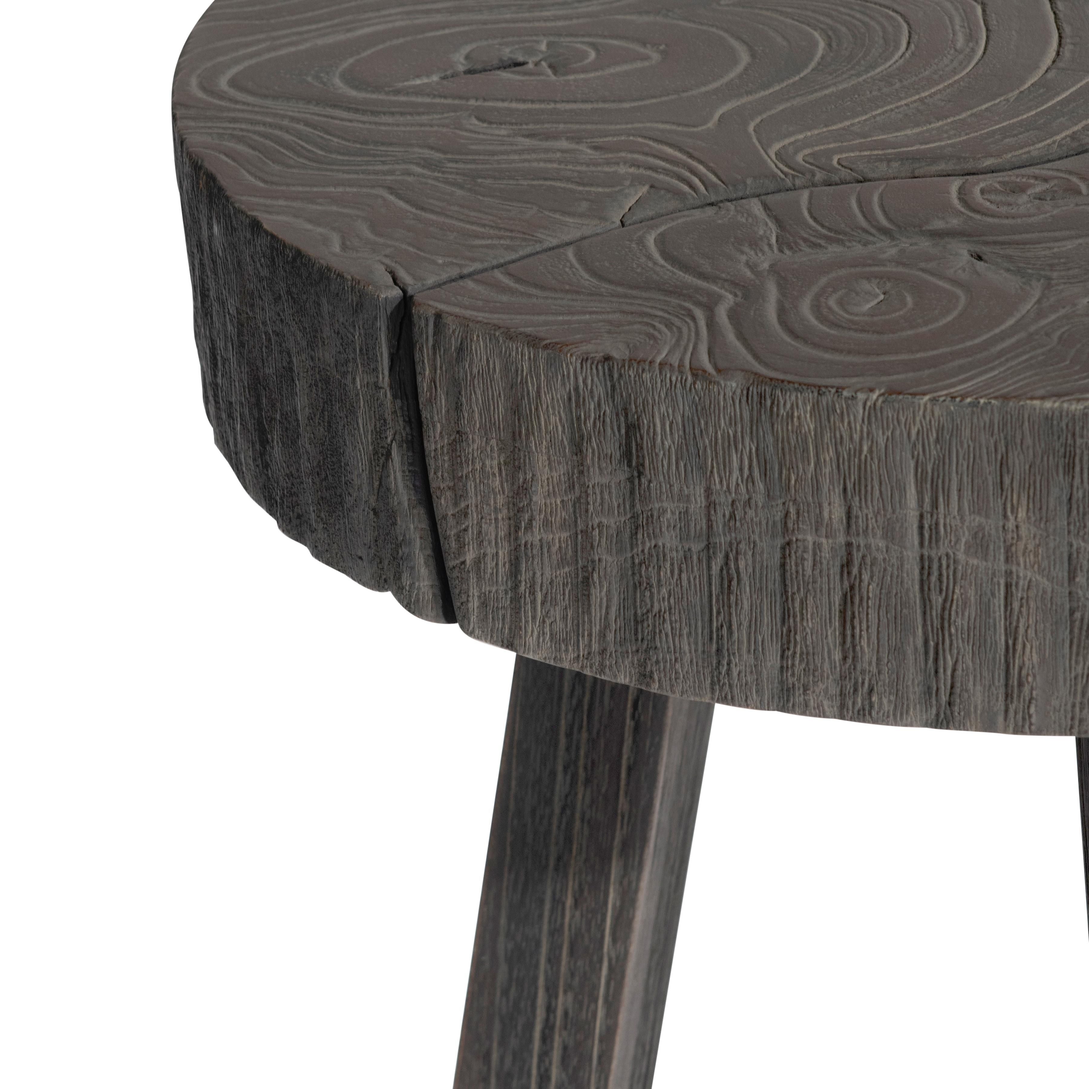 Bernhardt Kaya Accent Table with Sliced Teak Top