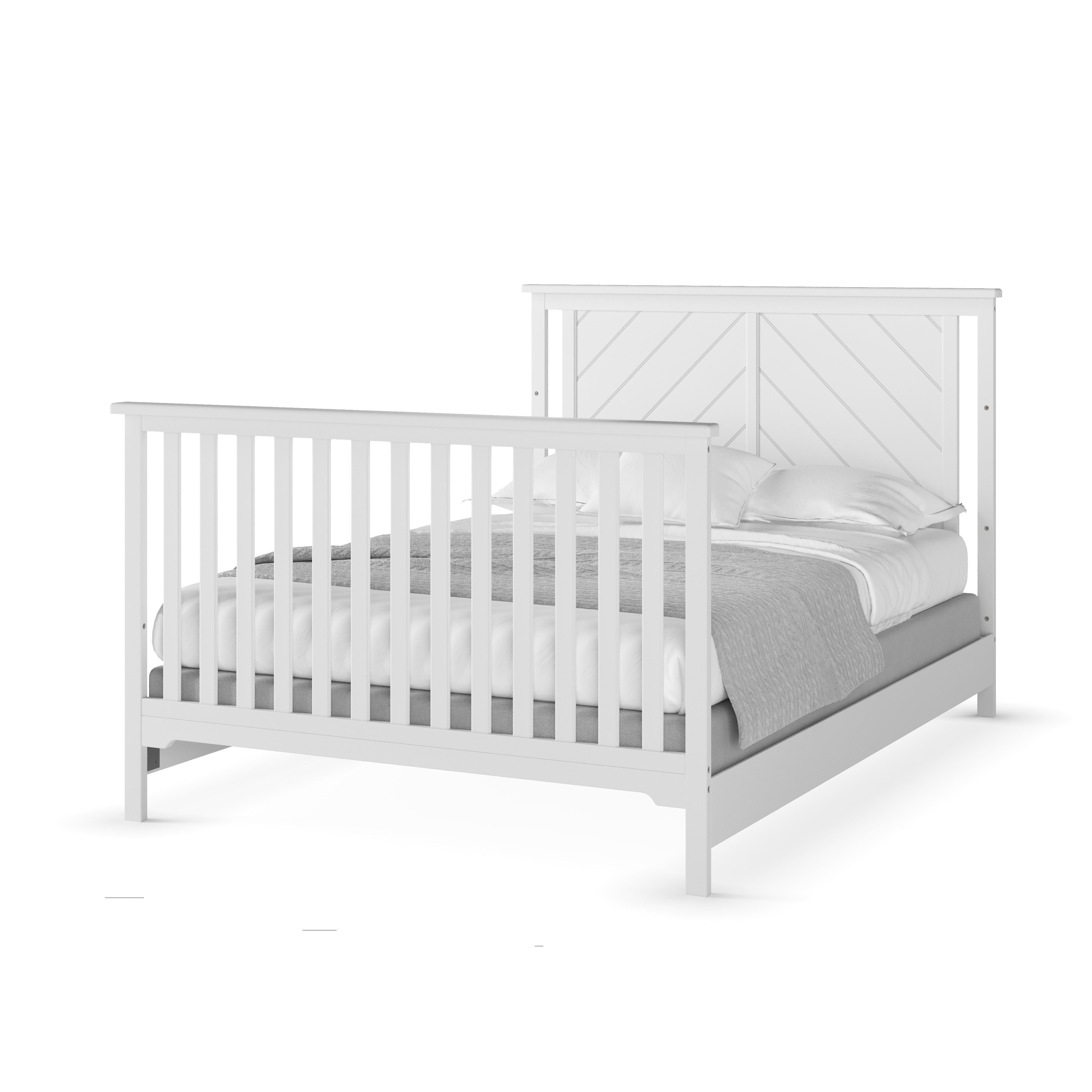 Hampton Flat Top 4-in-1 Convertible Crib, Matte White