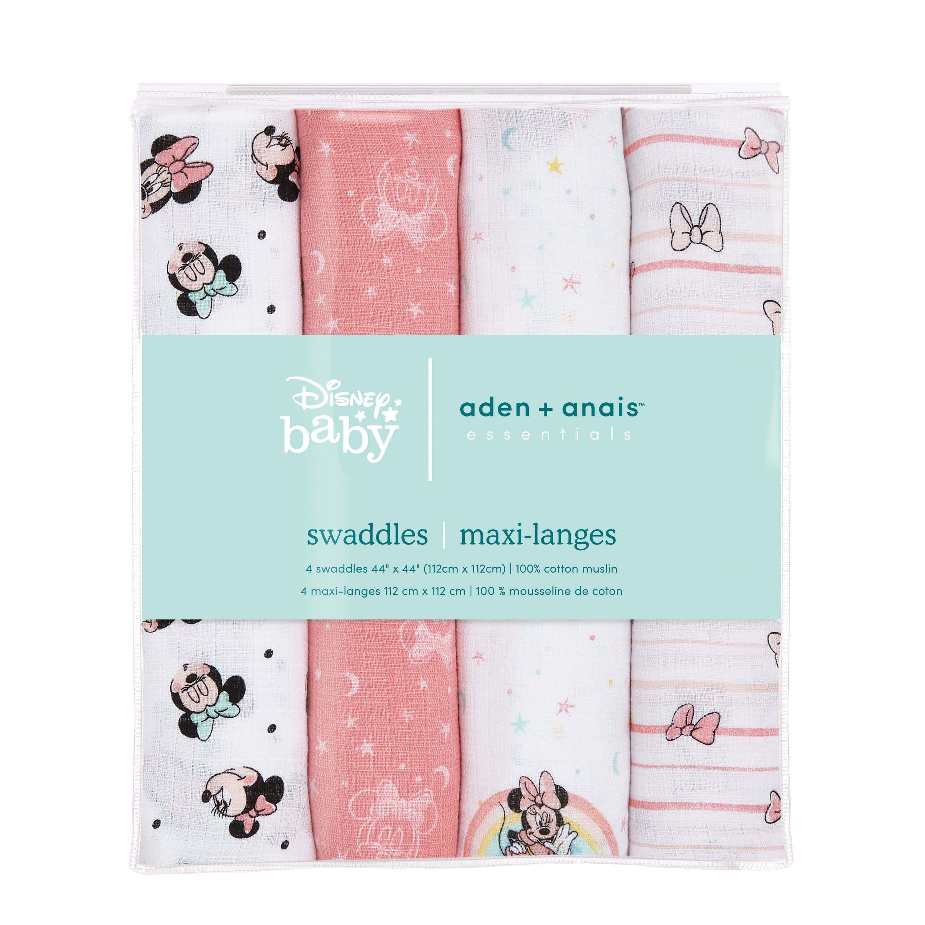 Disney™ Essentials Cotton Muslin Swaddle Blanket 4 Pack