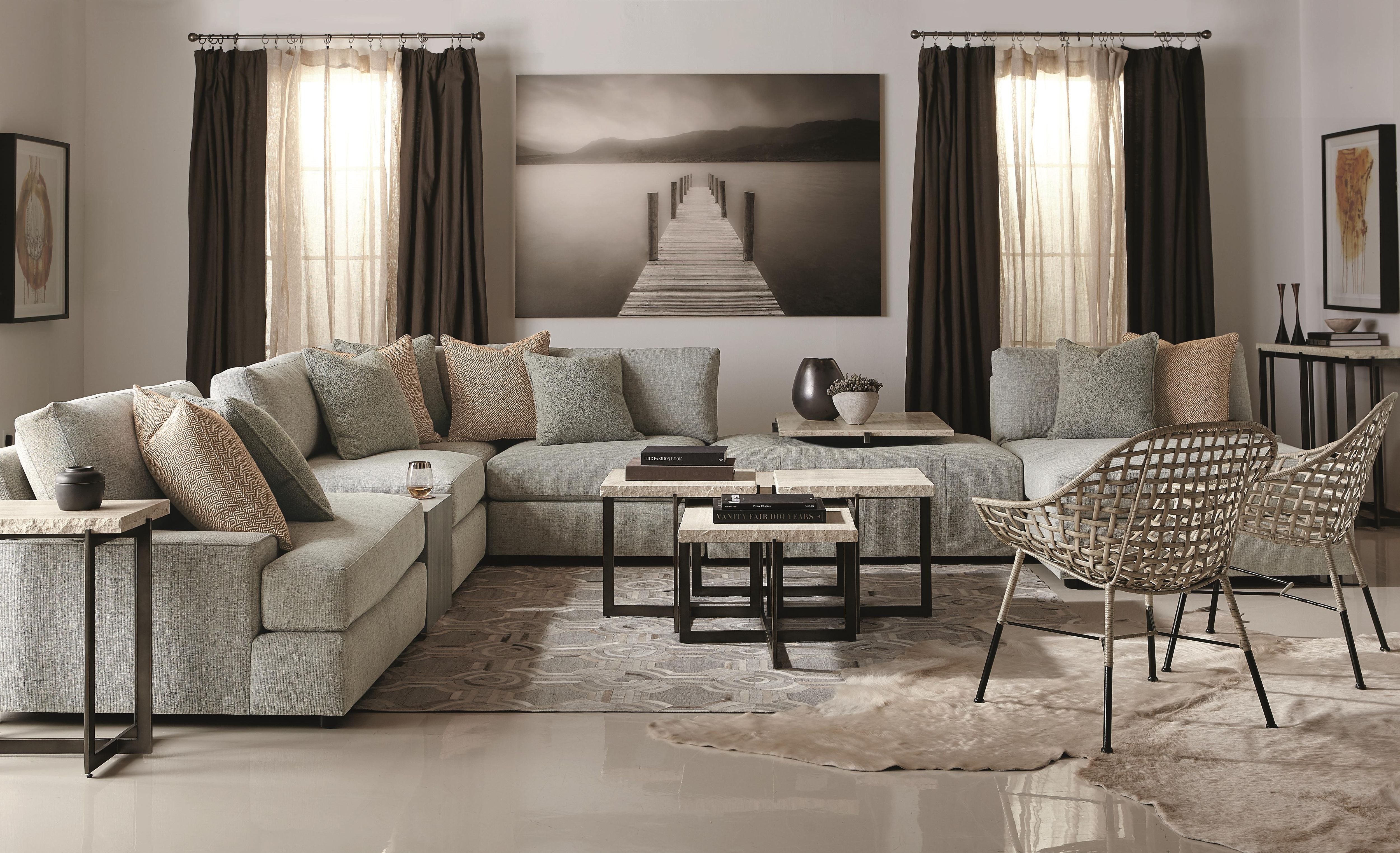 Bernhardt Hathaway Console Table with Travertine Stone Top