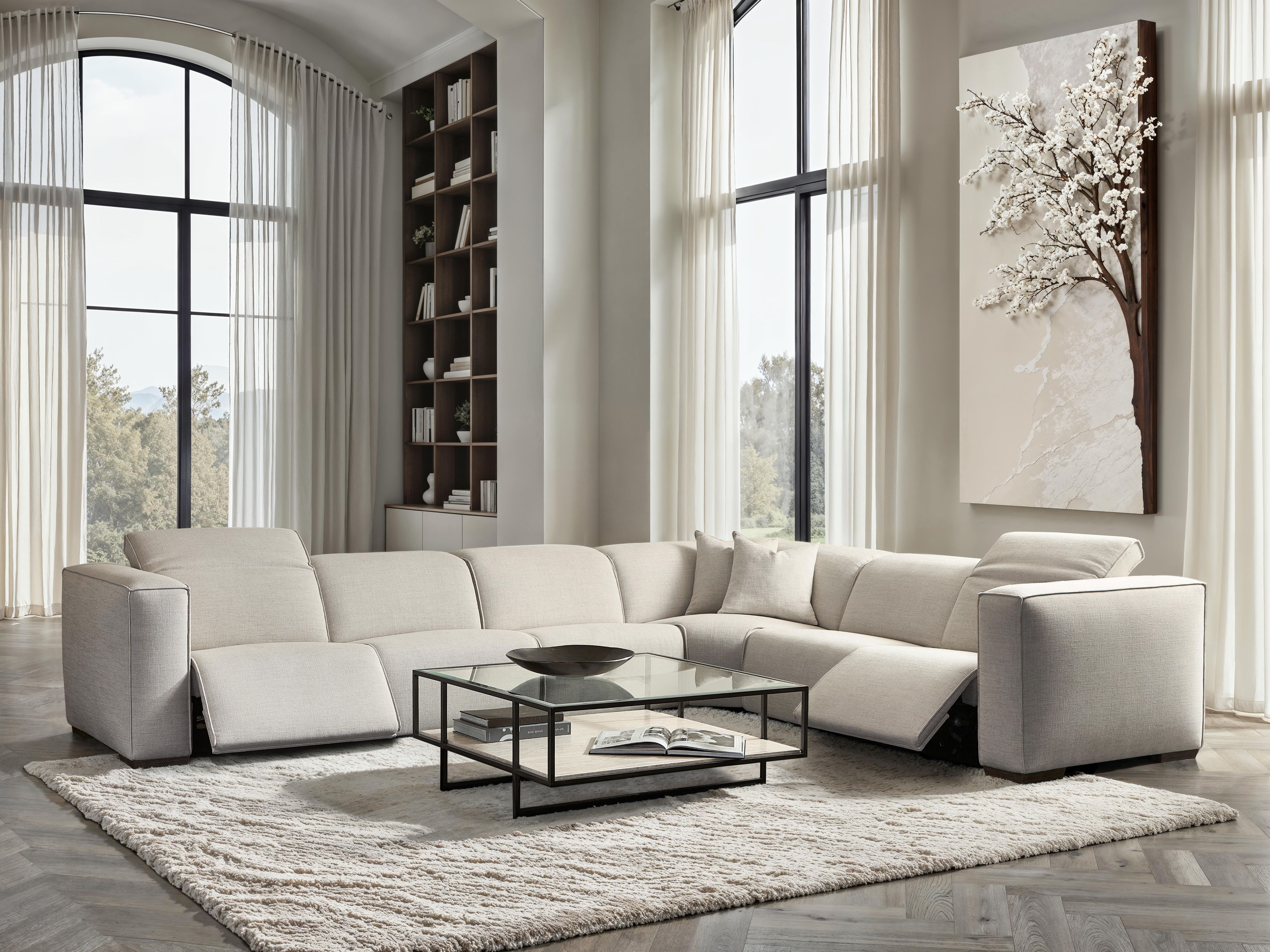 Bernhardt Bliss Fabric Power Motion Sectional