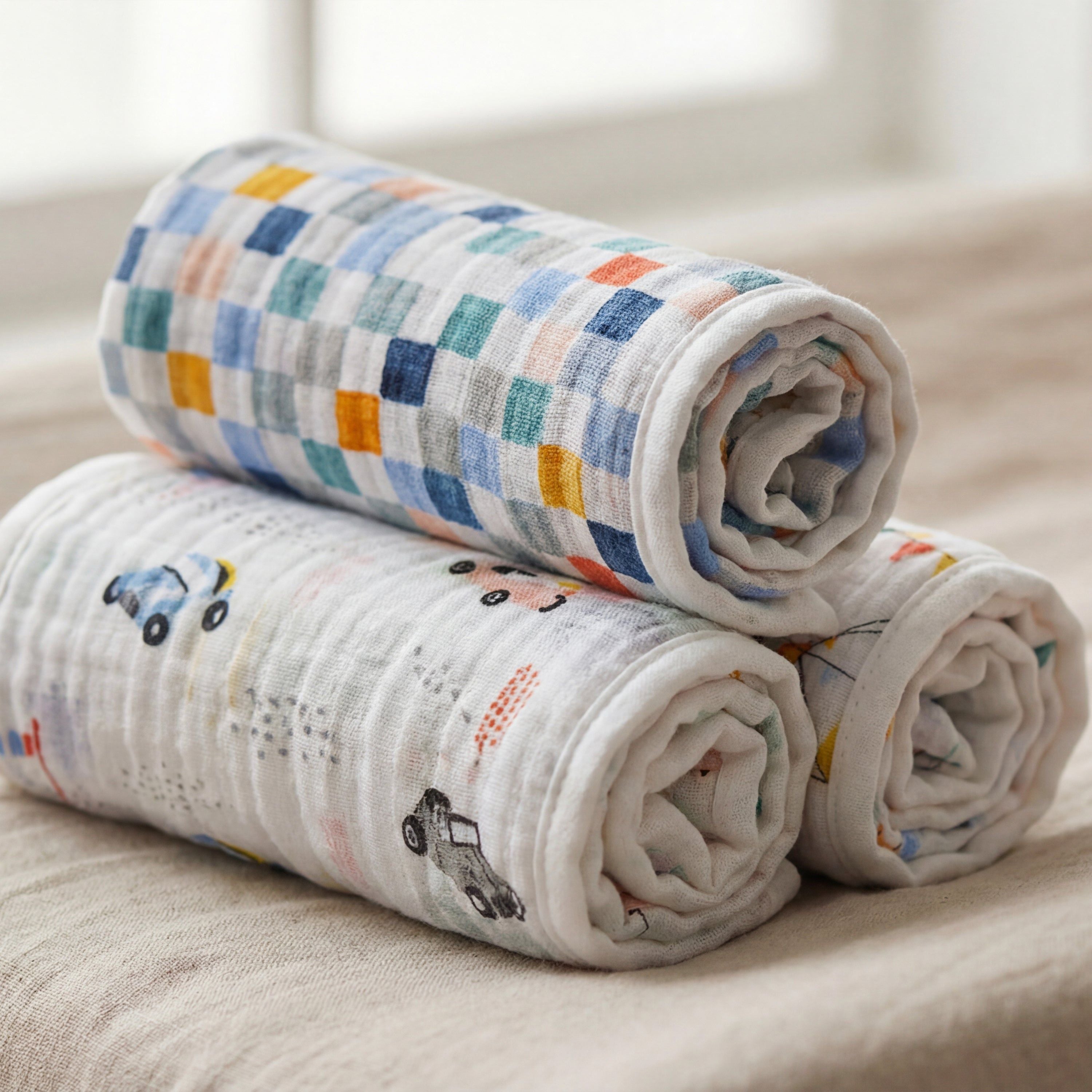 Essentials Cotton Muslin Swaddle Blanket 4 Pack