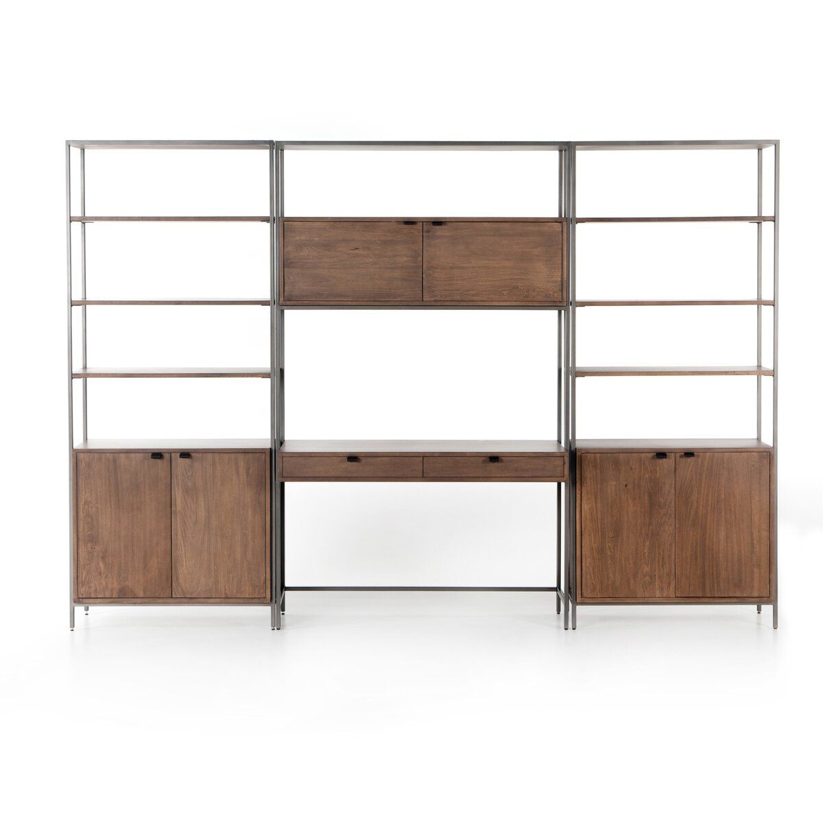 Trey Modular Wall Desk With 2 Bookcases