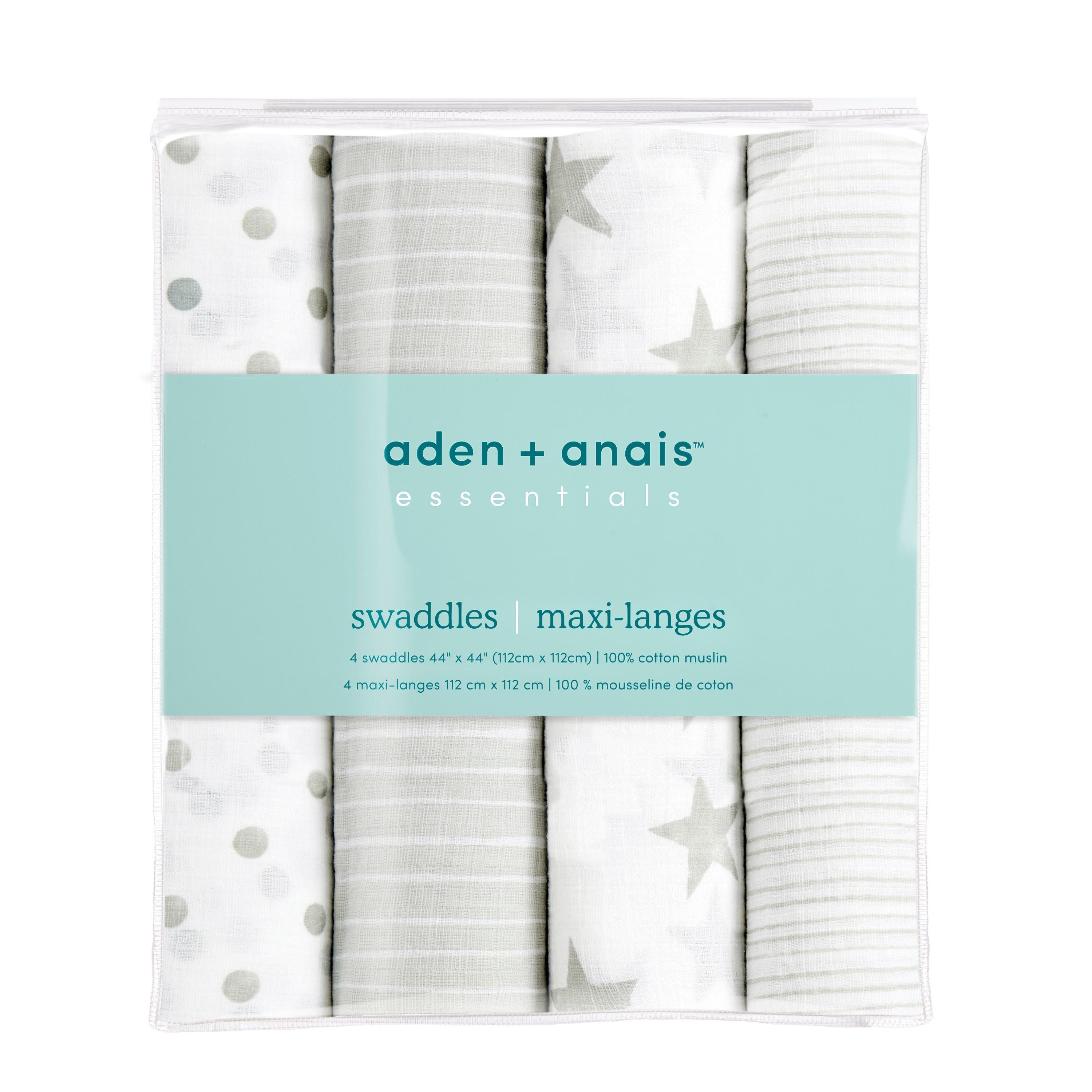 Essentials Cotton Muslin Swaddle Blanket 4 Pack