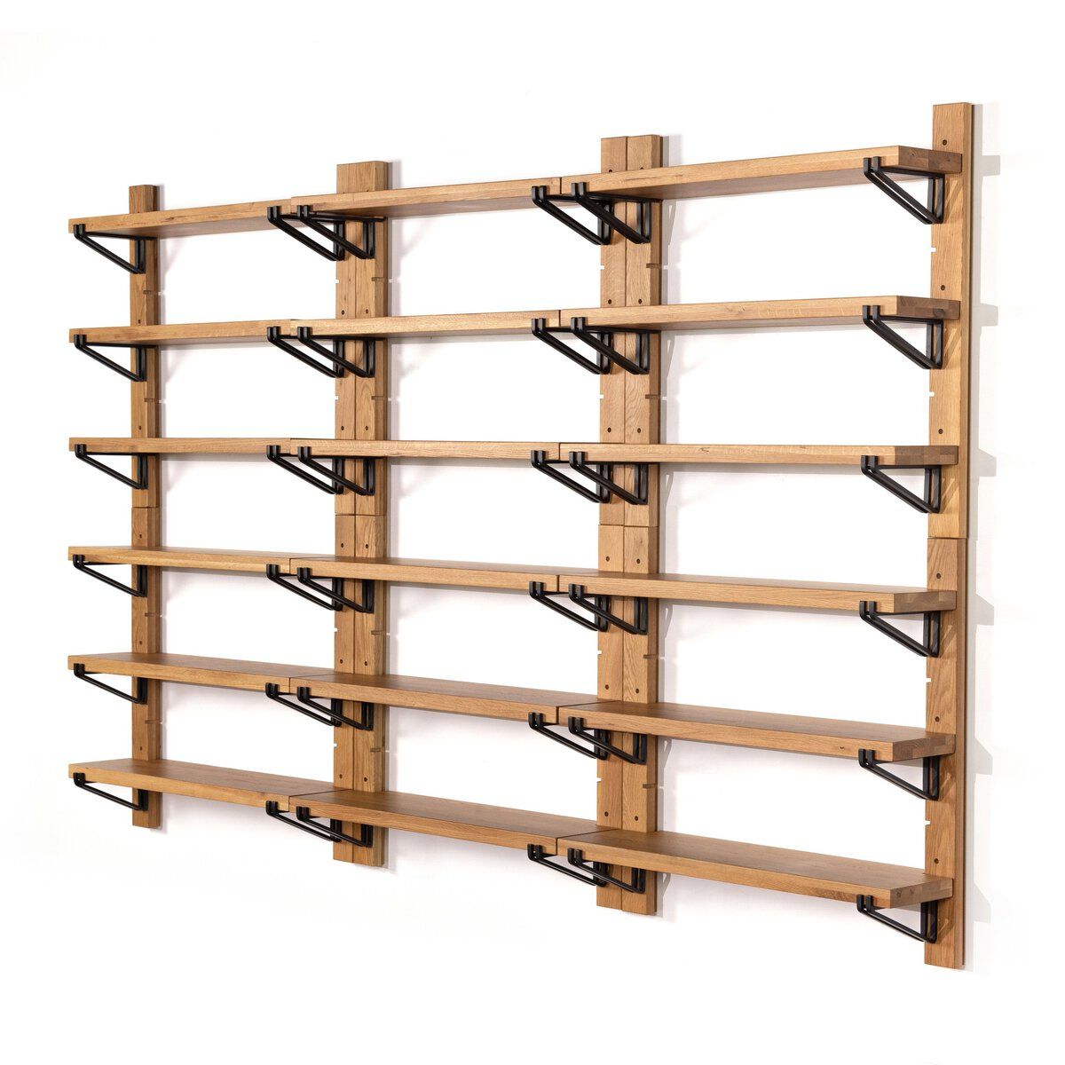 Pivott Shelf Single Oak Veneer Storage with Adjustable Shelves