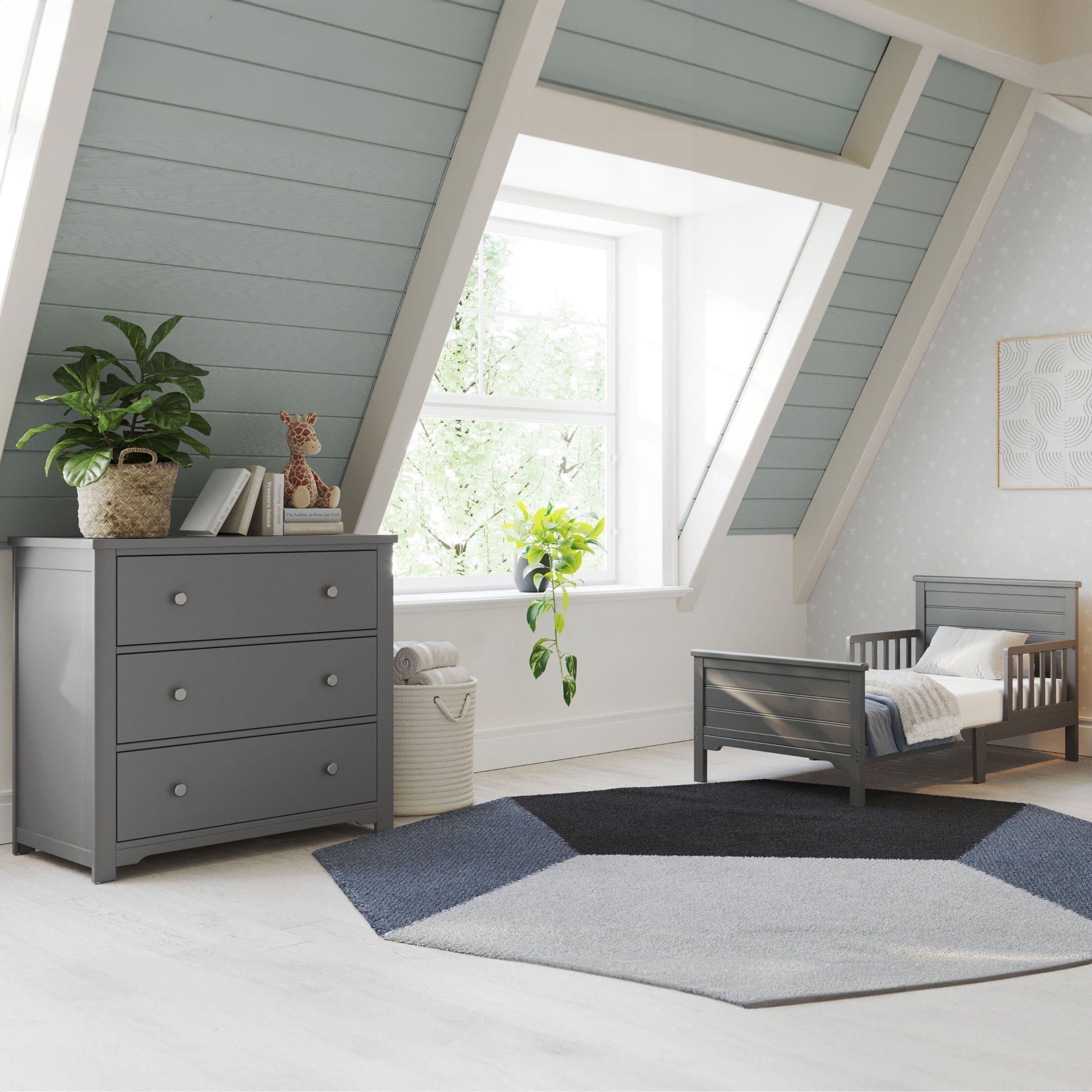 Woodland Toddler Bed, Brushed Pebble