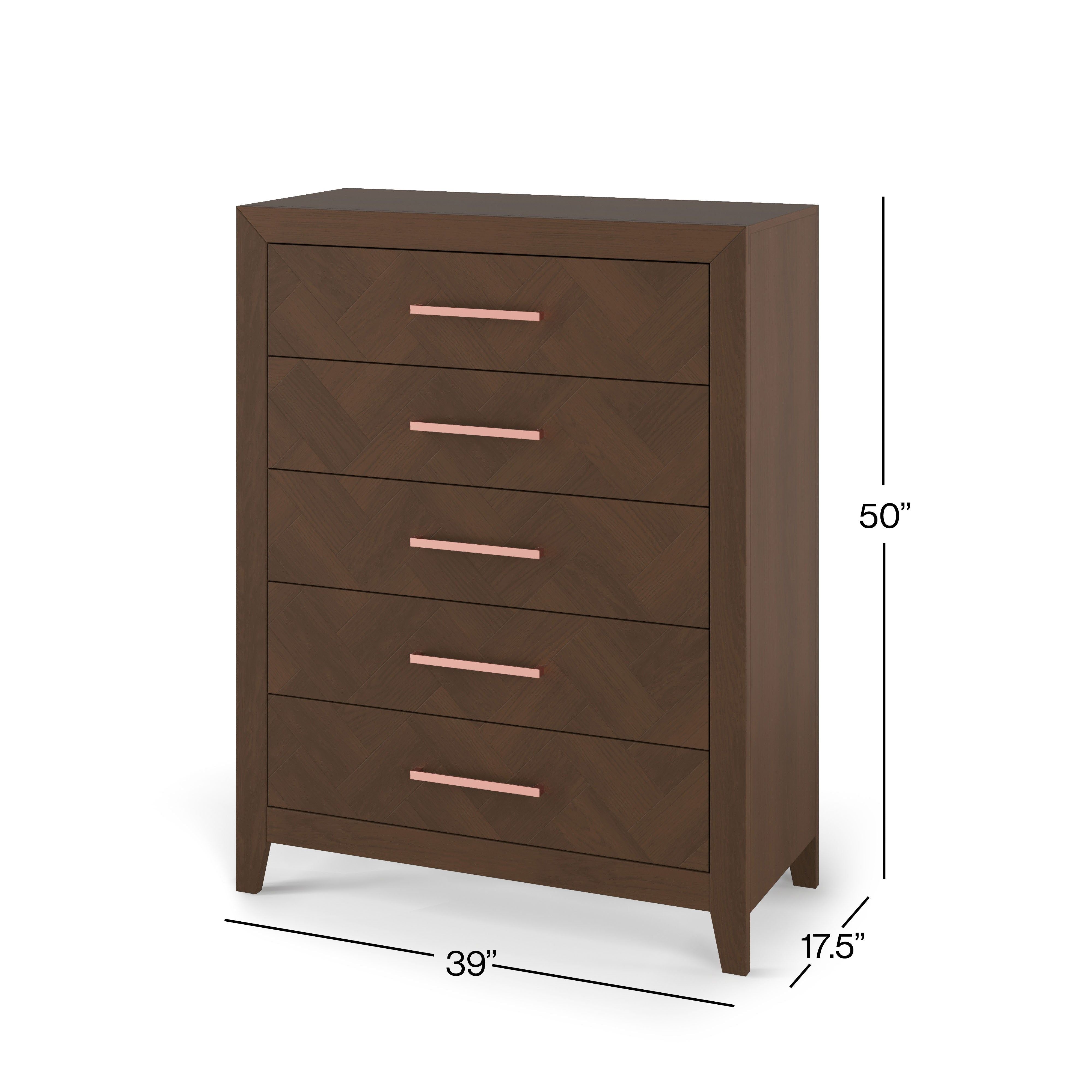 Kieran 5-Drawer Chest, Toasted Chestnut