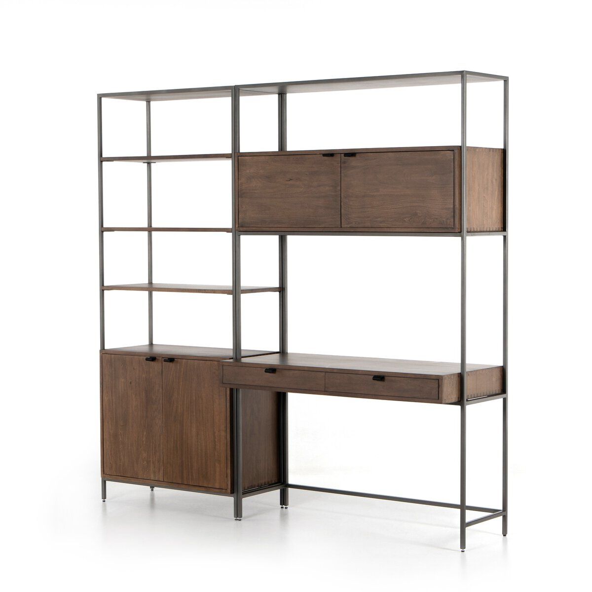 Trey Modular Wall Desk With 1 Bookcase