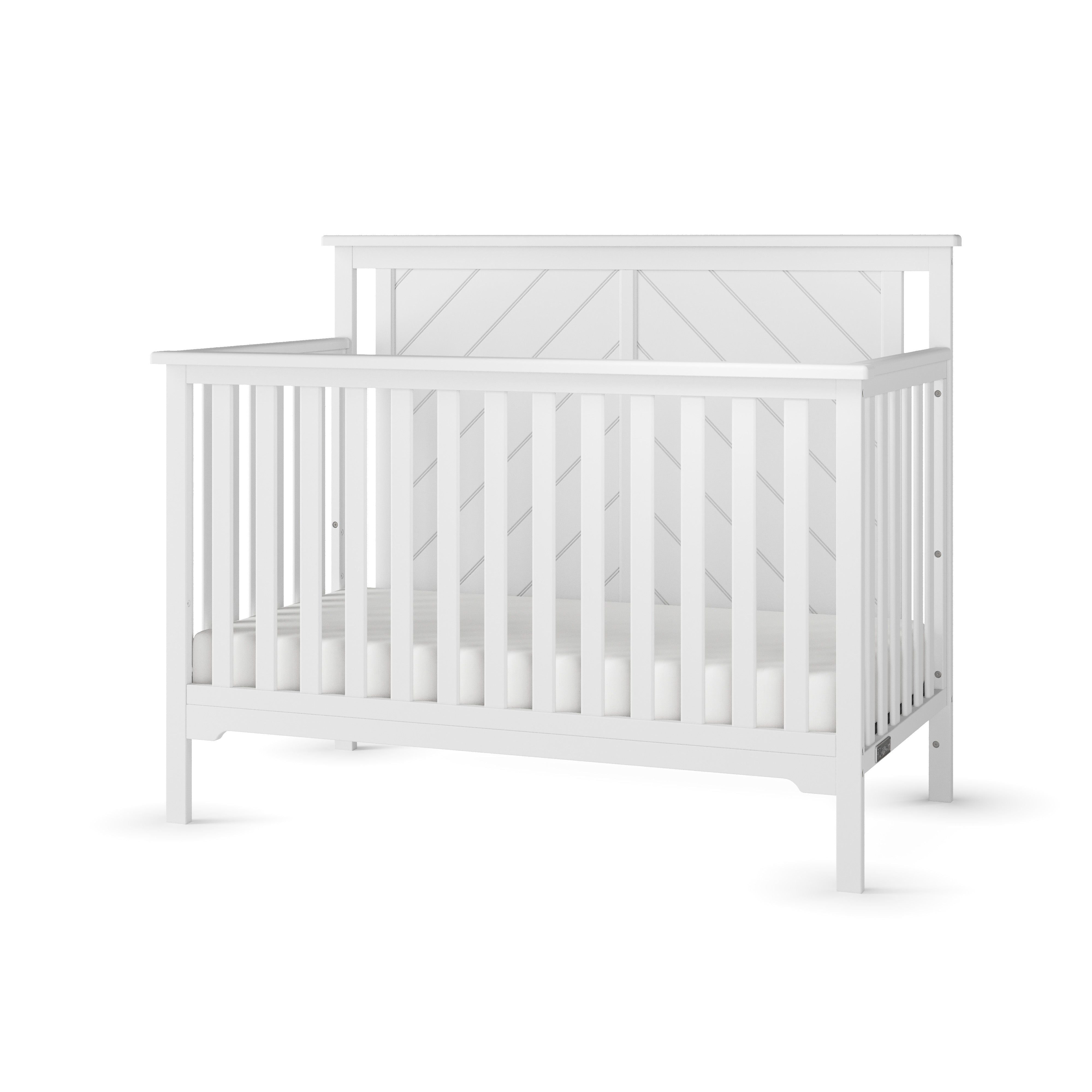 Hampton Flat Top 4-in-1 Convertible Crib, Matte White