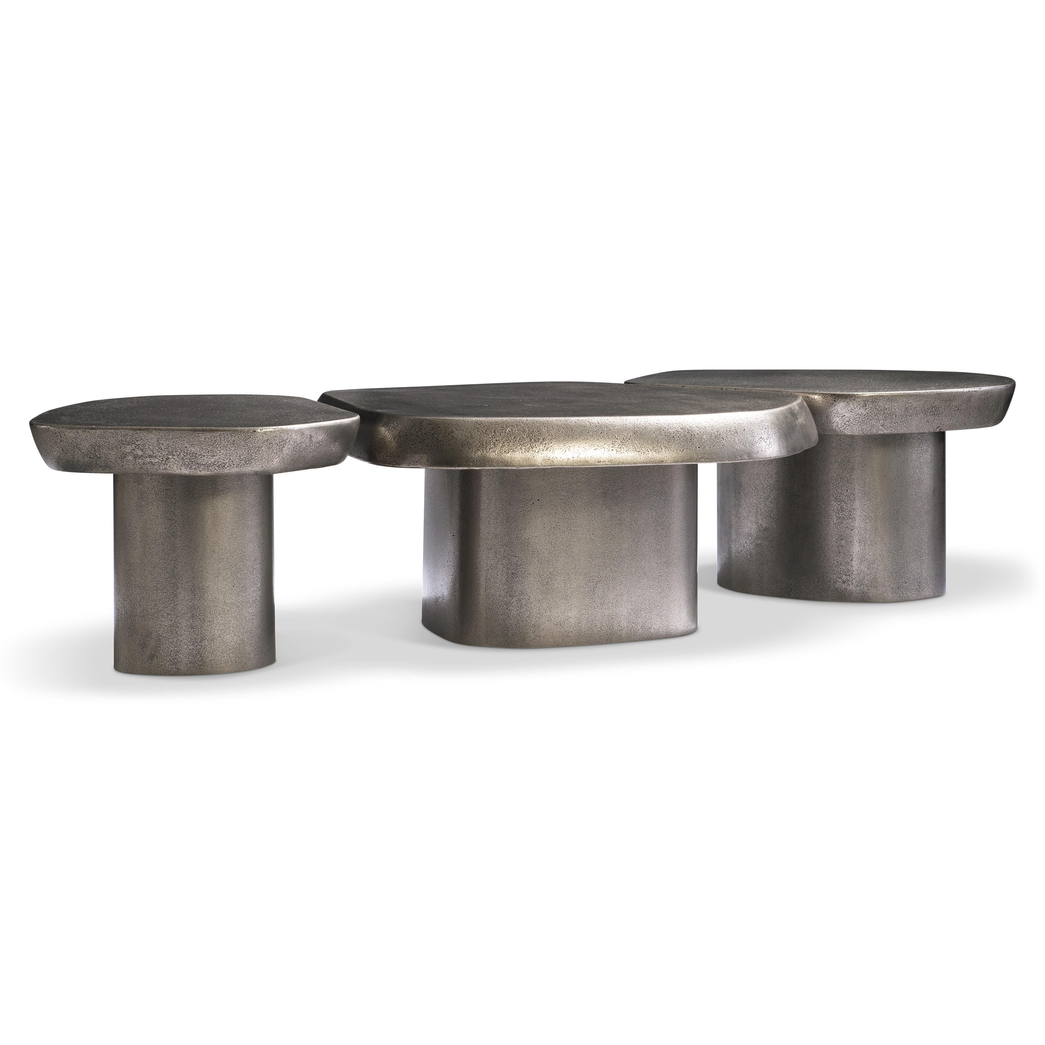 Bernhardt Clawson Cocktail Table Cast Aluminum Graphite