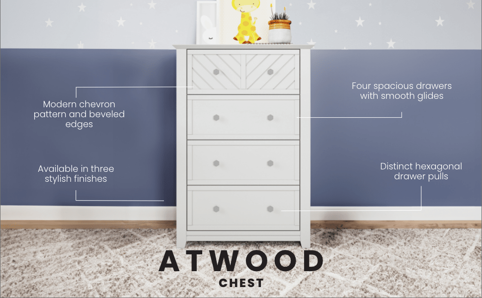 Atwood 4-Drawer Chest, Matte White