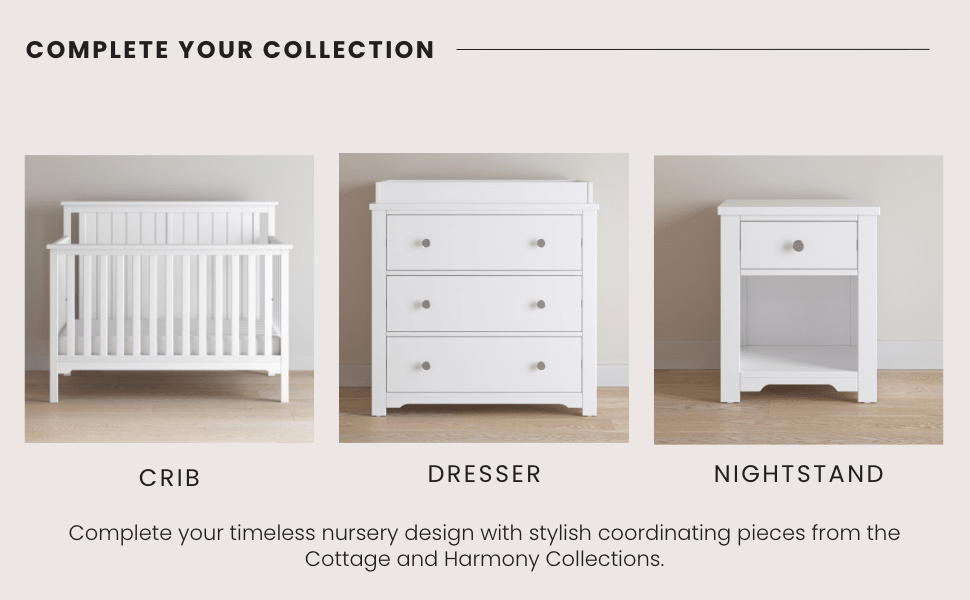 Flat Top Baby Changing Table, Matte White
