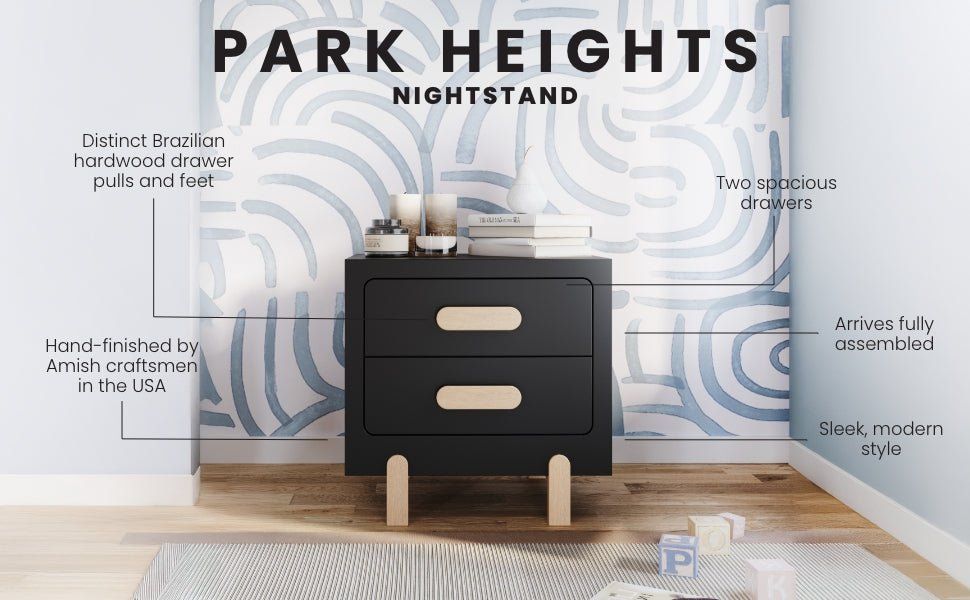 Park Heights Night Stand - Caviar Black