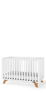 Soho 4-in-1 Convertible Crib, White/Natural