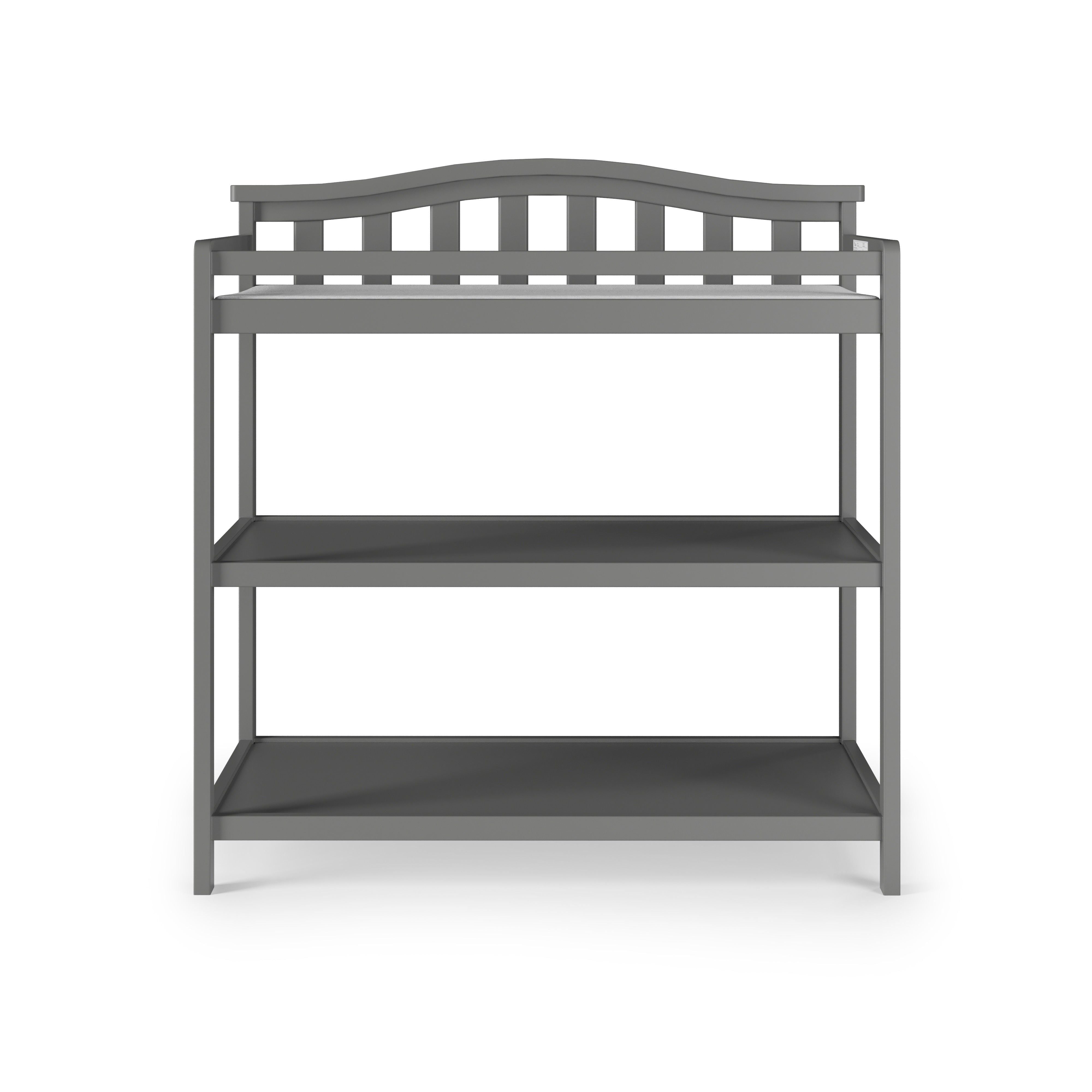 Arch Top Baby Changing Table, Cool Gray