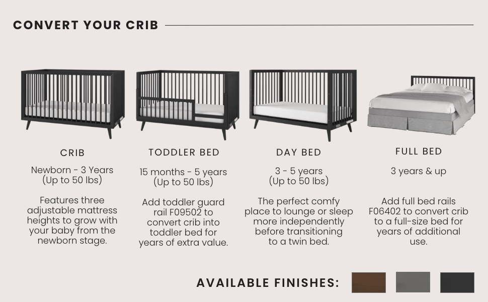 Cranbrook 4-in-1 Convertible Crib, Ebony