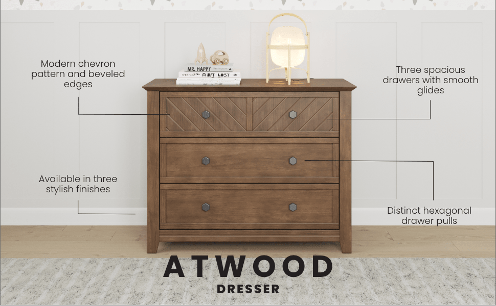 Atwood 3-Drawer Dresser, Cocoa Bean