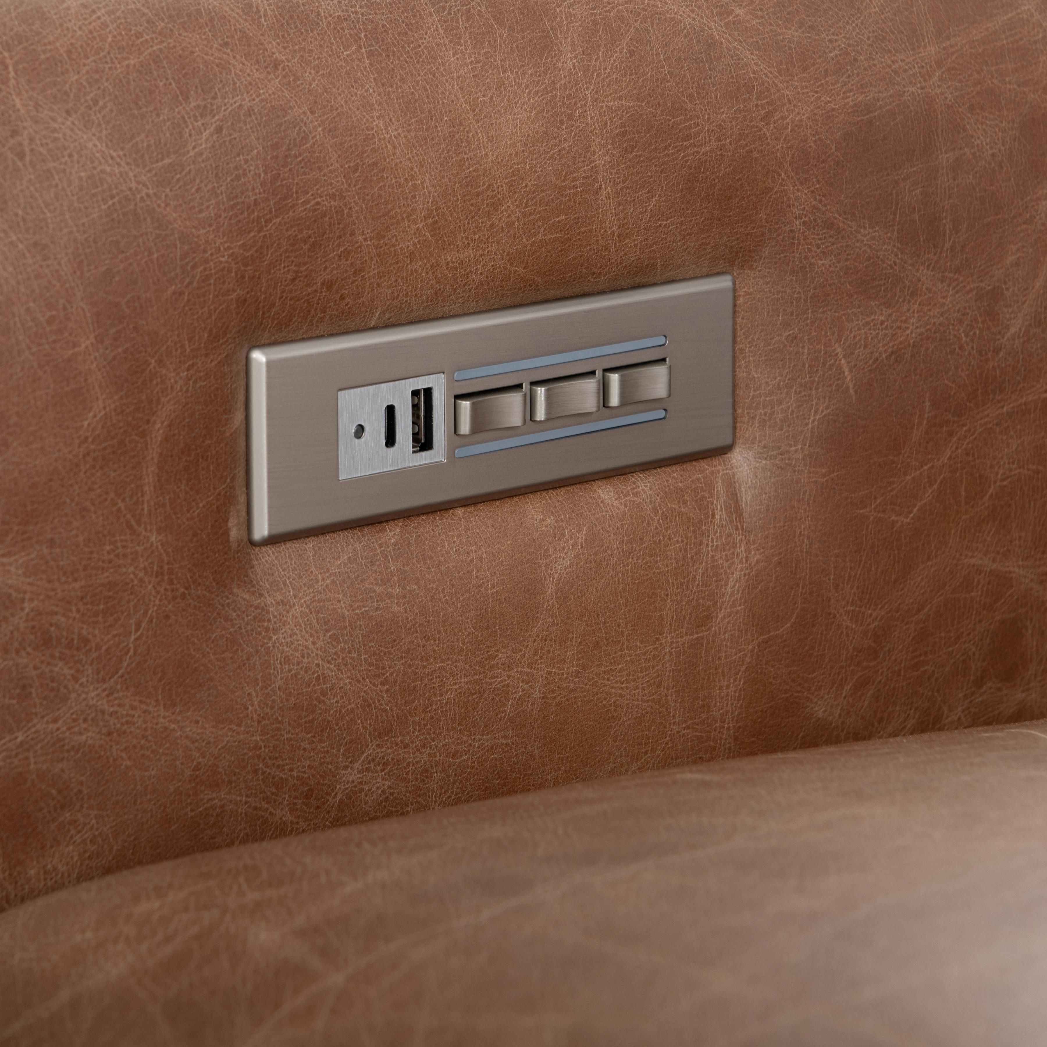 Bernhardt Furniture Lioni Leather Power Motion Sofa