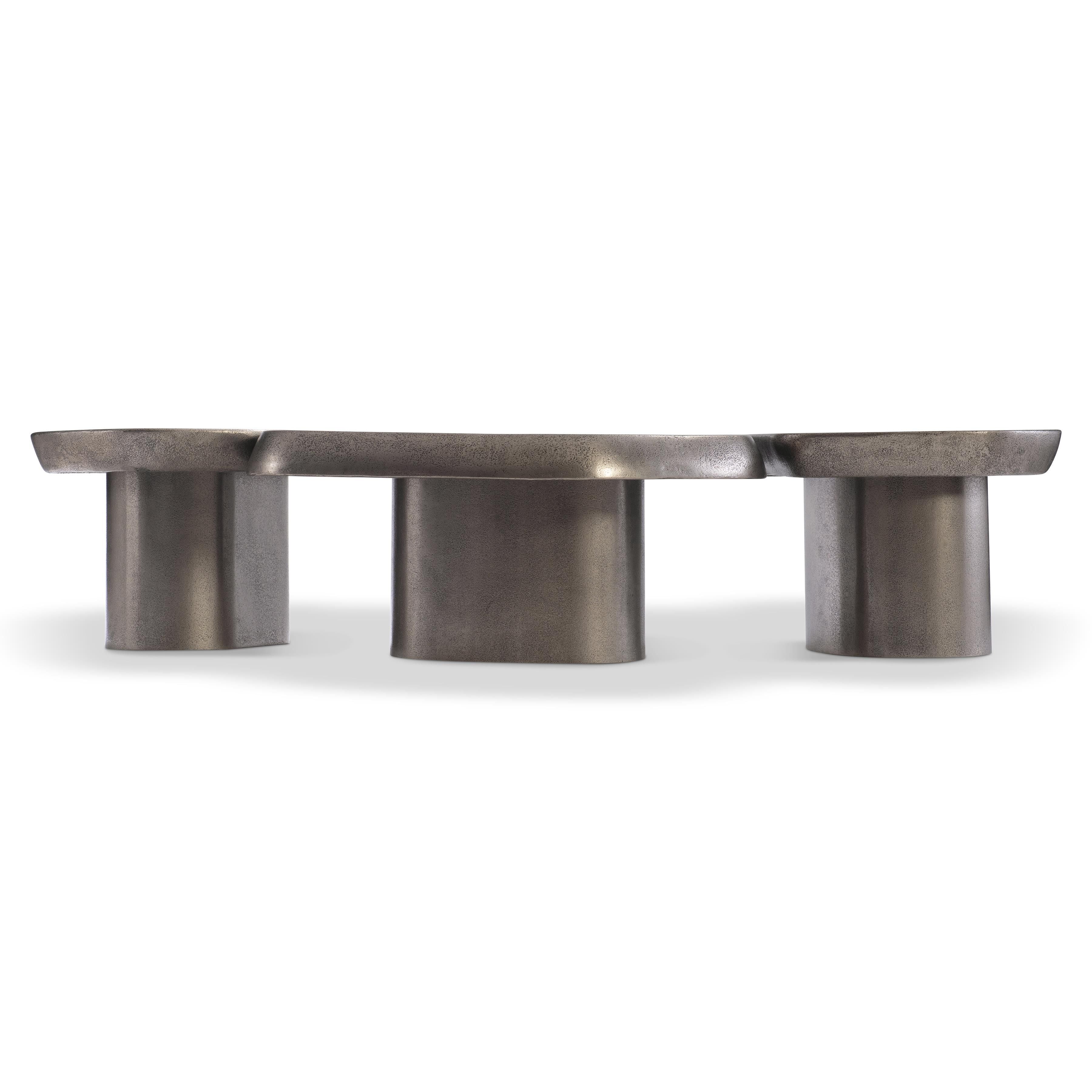 Bernhardt Clawson Cocktail Table Cast Aluminum Graphite