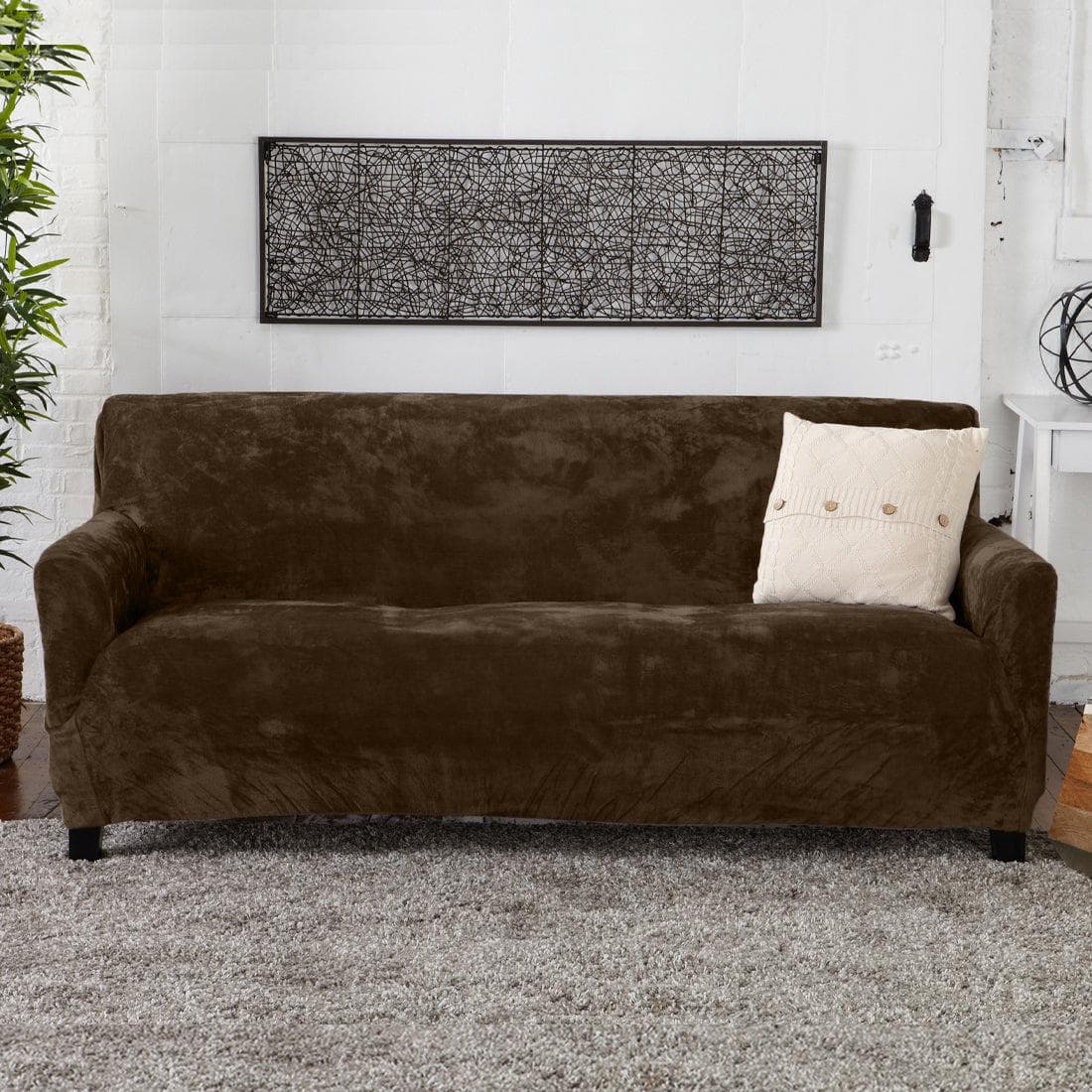 Velvet Stretch Slipcover - Gale Collection - Best Buy Furniture