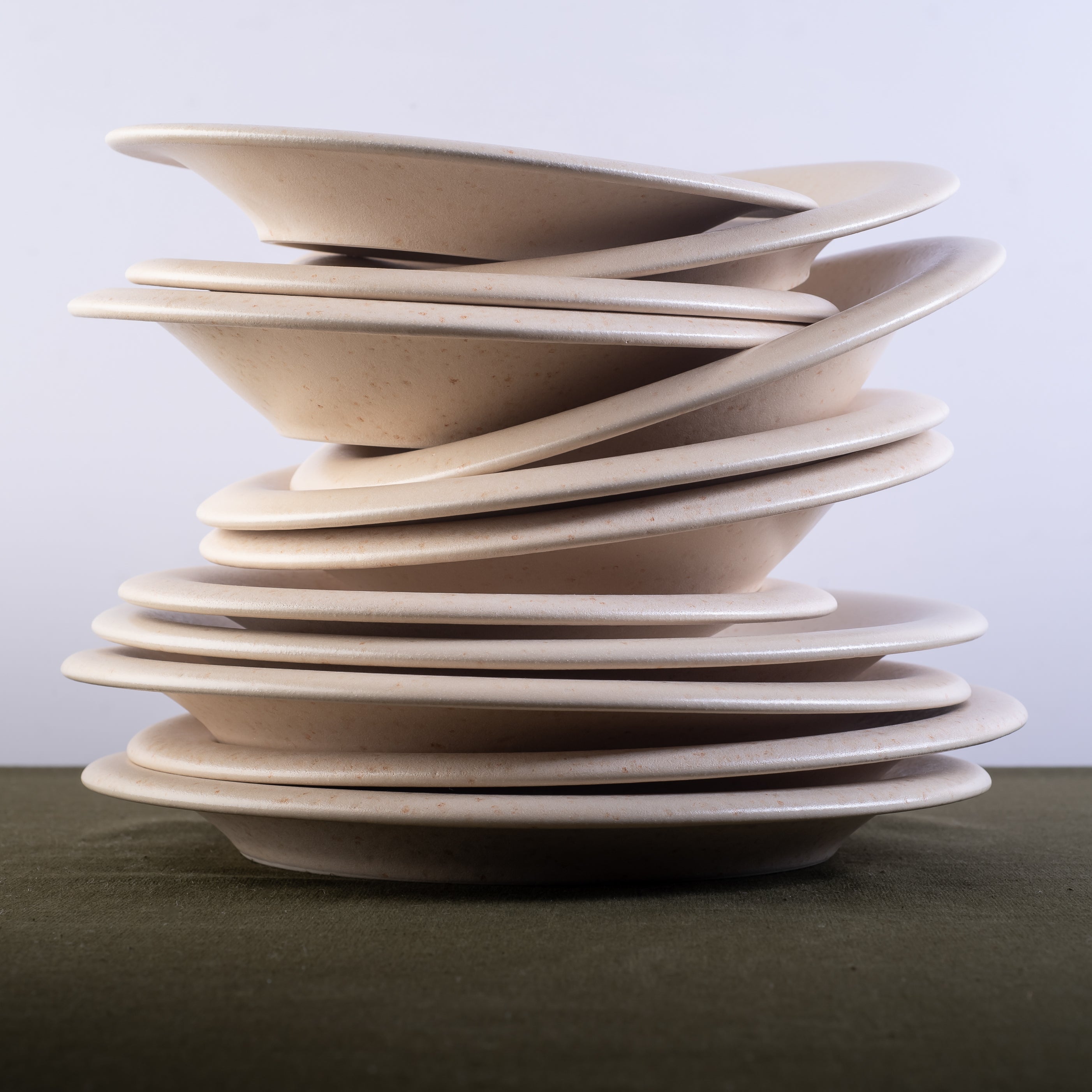 Aro Stoneware Dinnerware Set - Cream Matte - Crafted in Portugal - Scratch Resistant