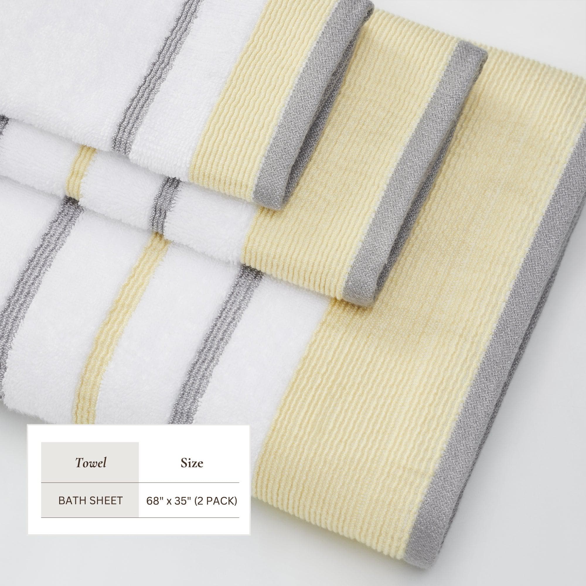 Decorative Cotton Stripe Bath Towel Set - Noelle Collection - Best Buy Furniture