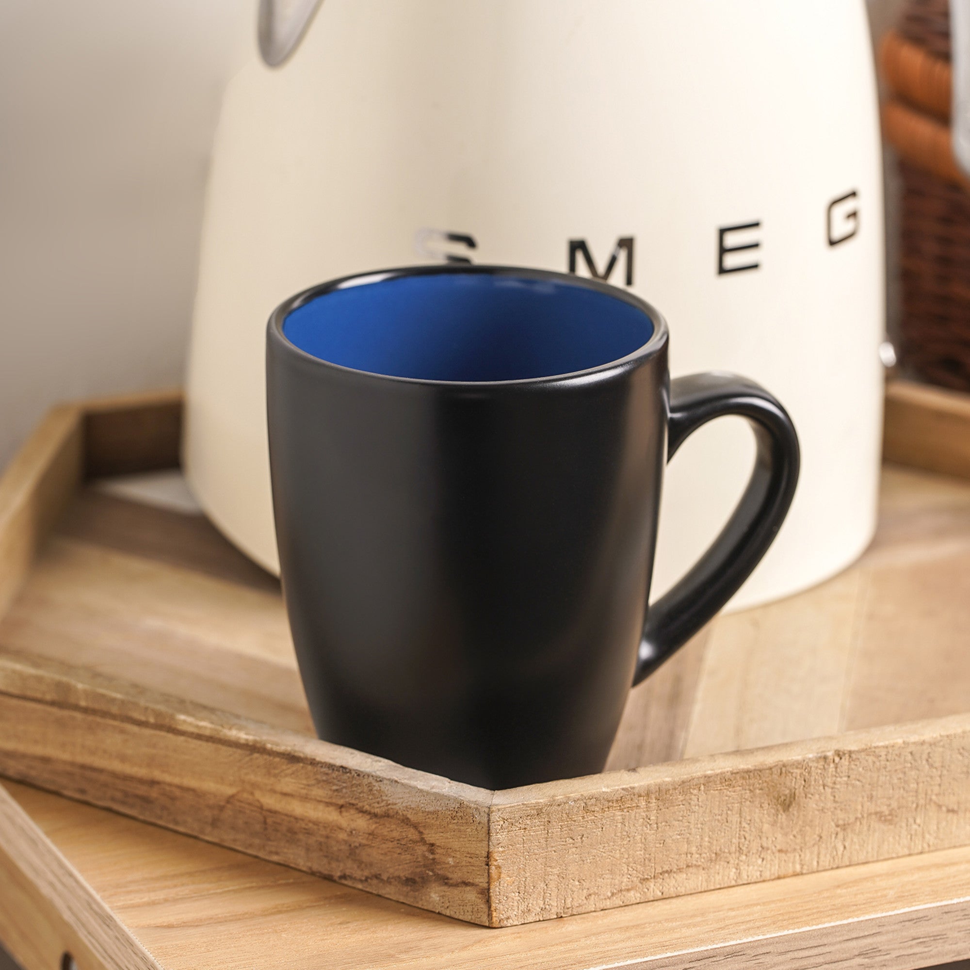 Albie Stoneware Mug - Blue And Black