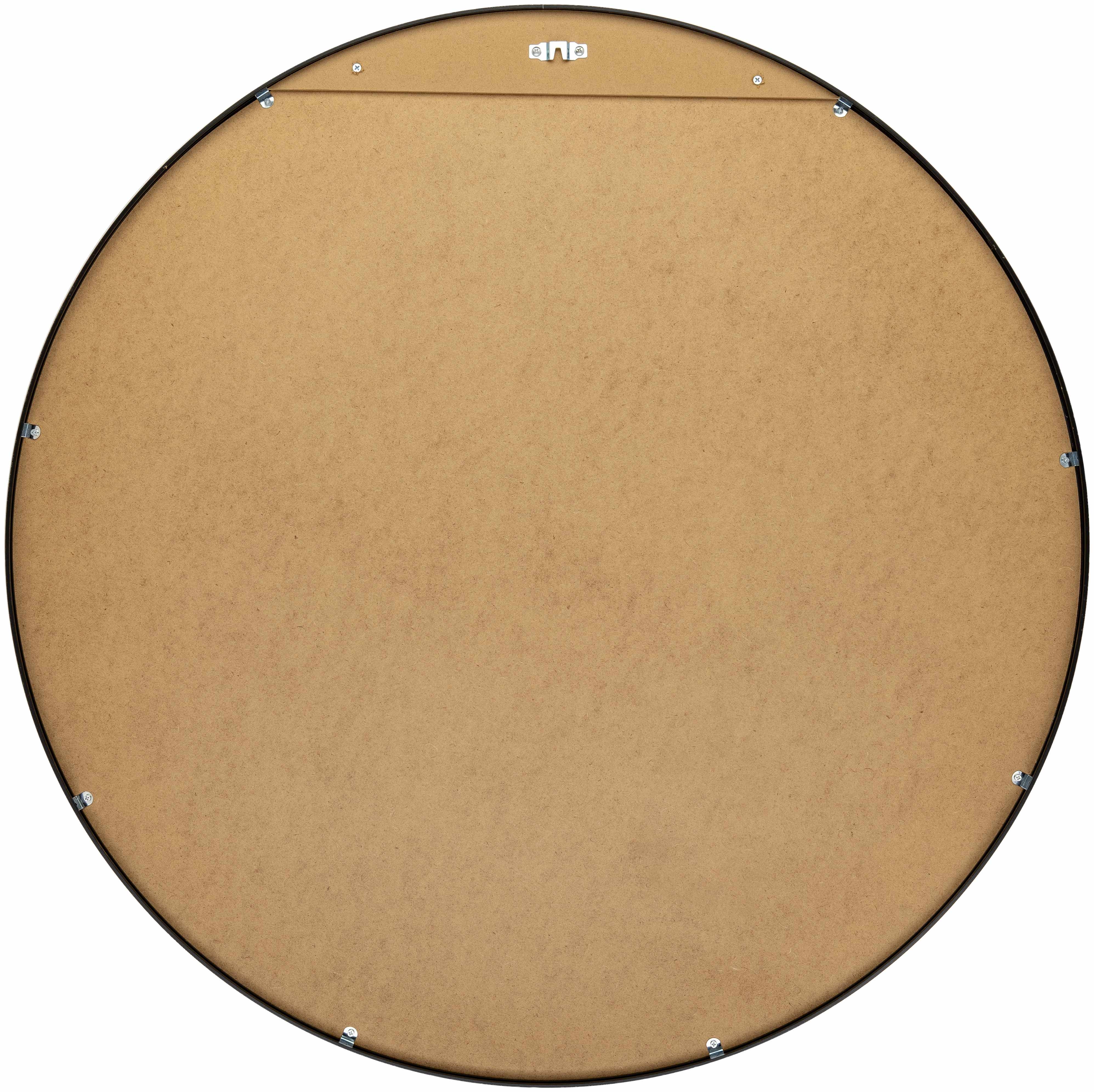 Round Mirror with Black Aluminum Frame