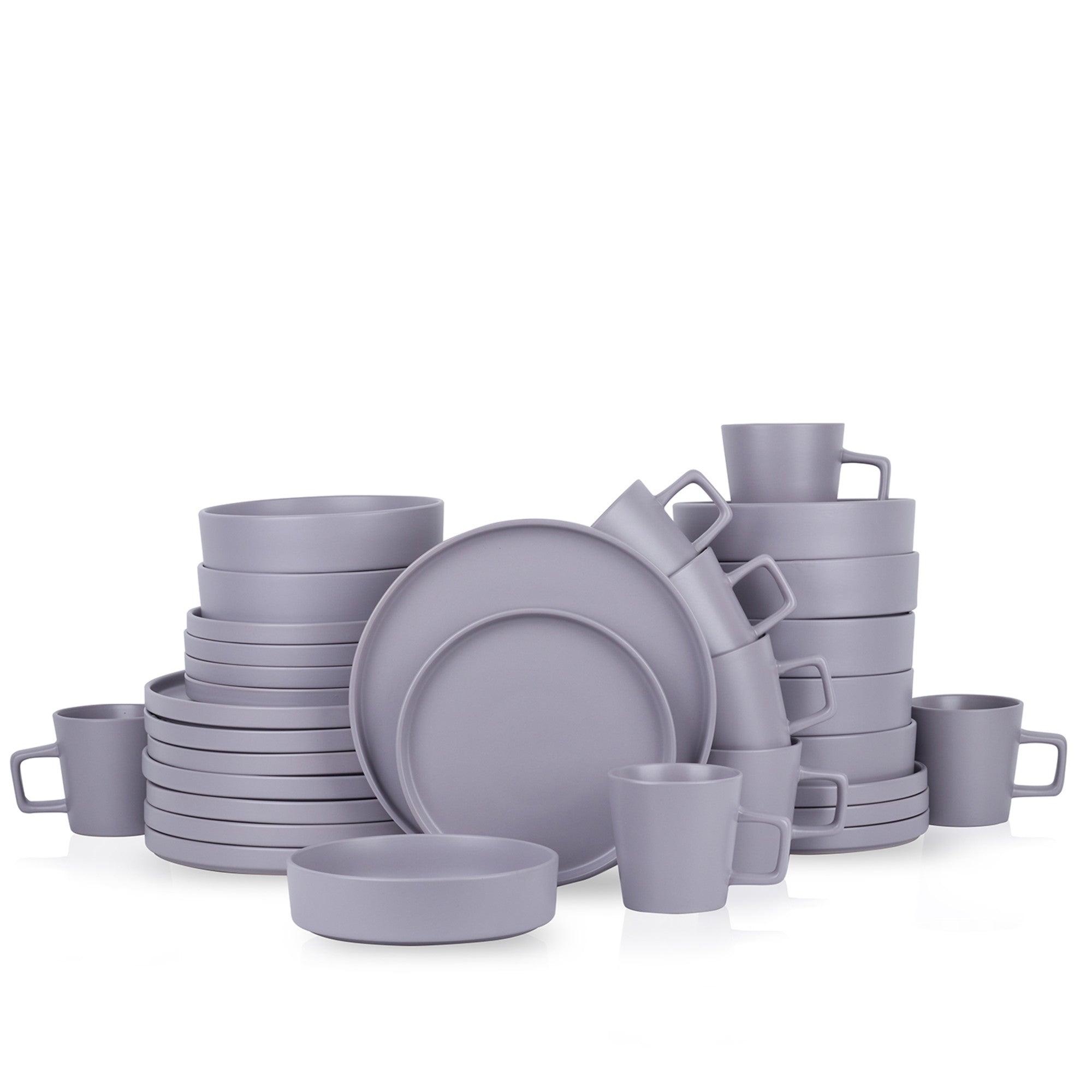 Cleo Stoneware Dinnerware Set - Light Gray