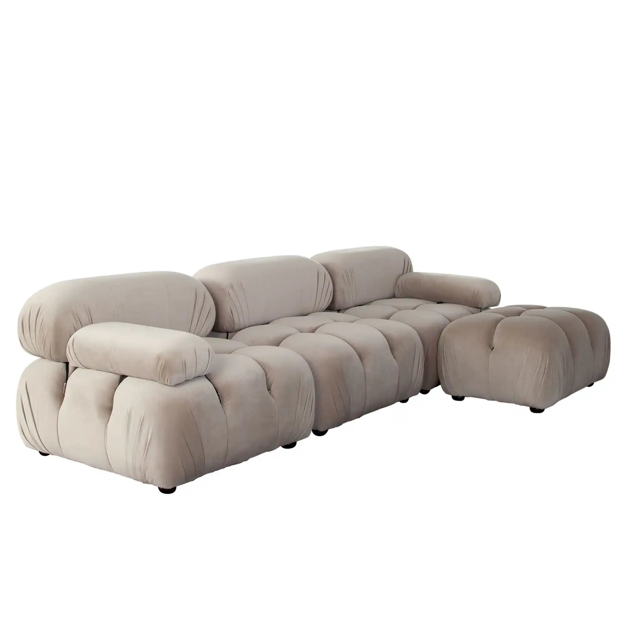 Paloma 4 Piece Reversible Sectional – Mink Tan Performance Velvet