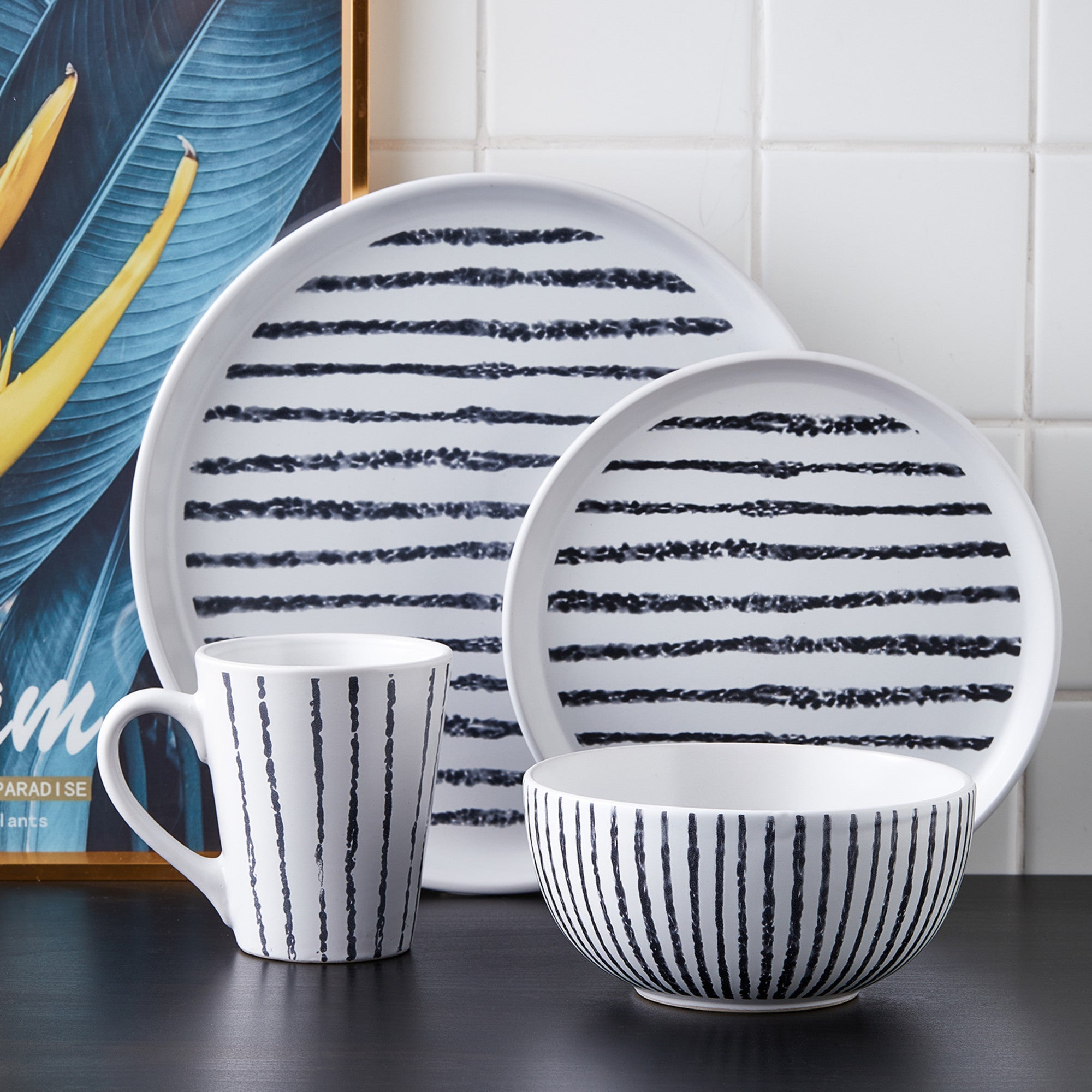 Nova Stoneware Dinnerware Set - Black