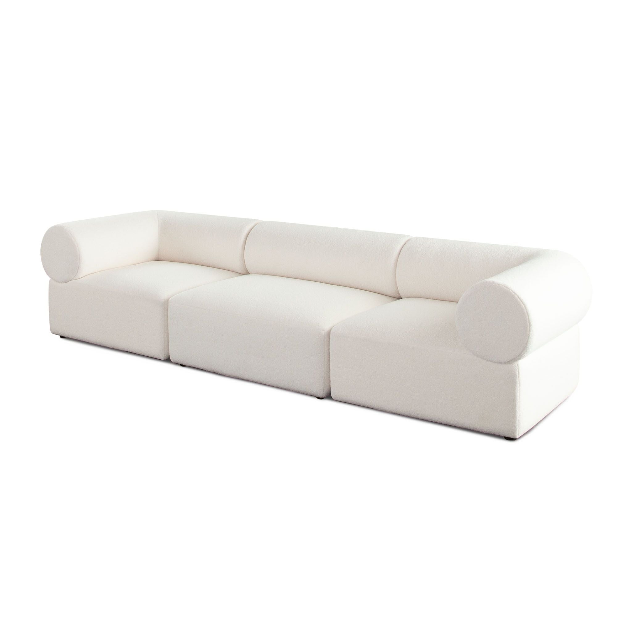 Zia 3 Piece Modular Sectional Sofa – Ivory Sherpa