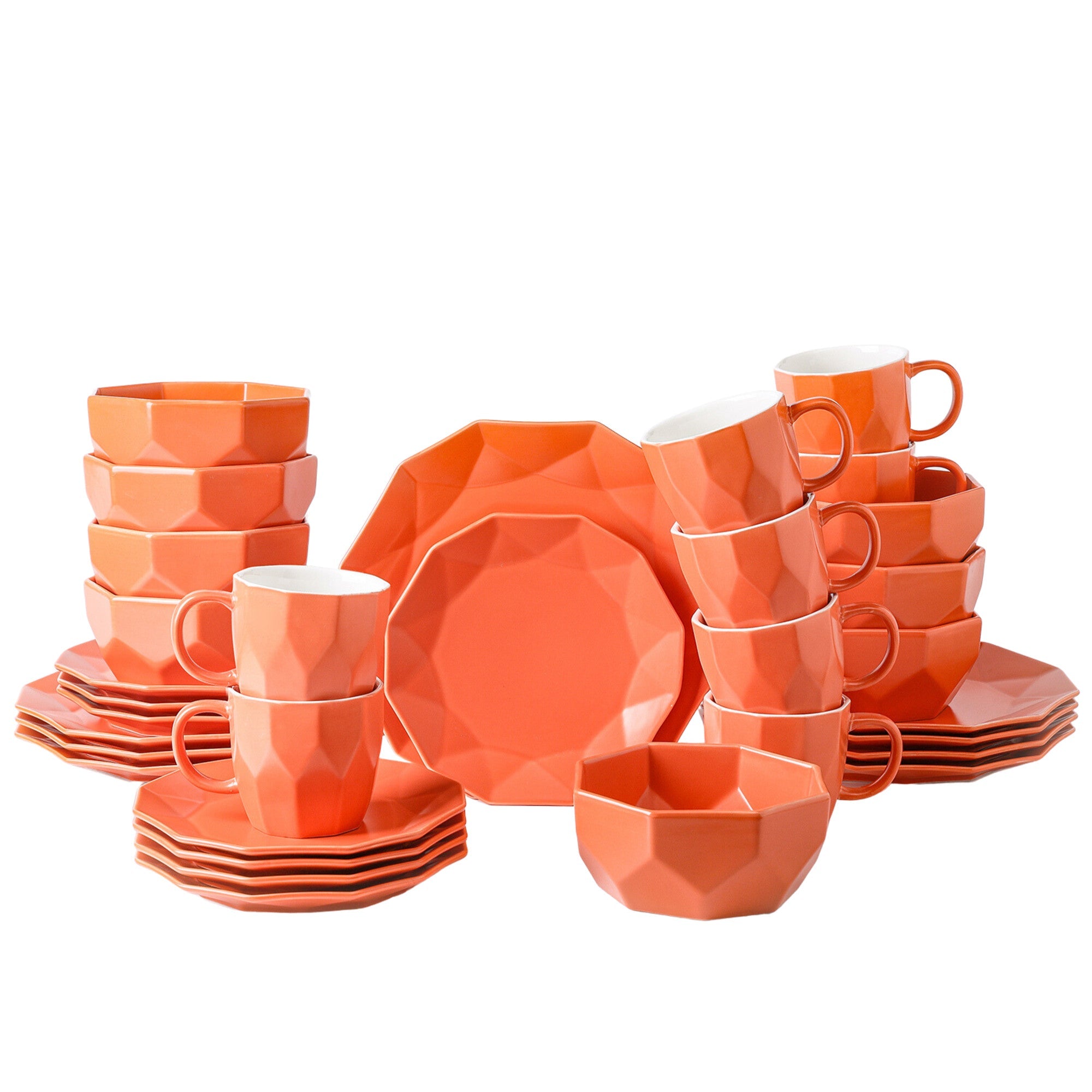 Jamie Porcelain Dinnerware Set - Orange