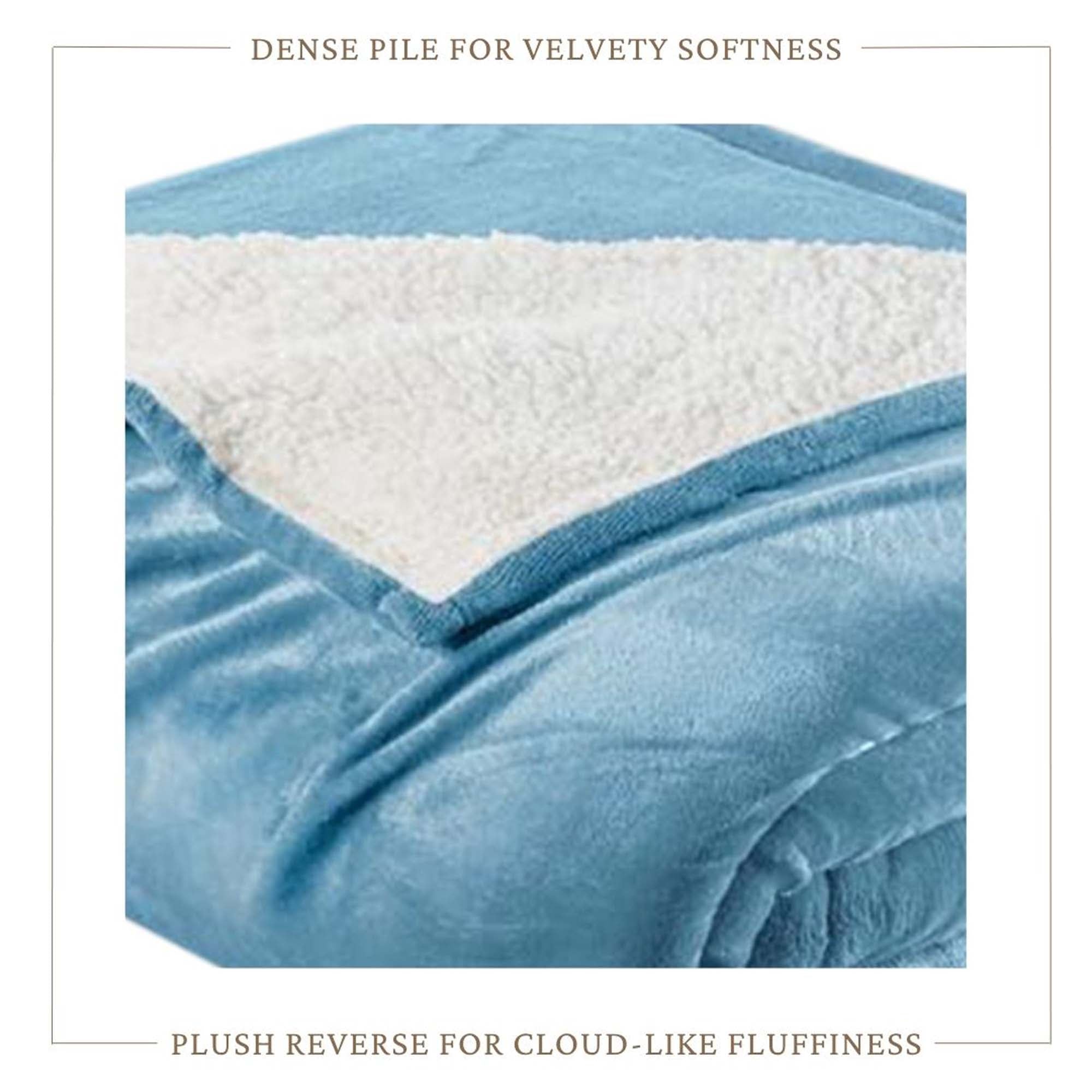 Velvet Plush Sherpa Bed Blanket - Sherpa Fleece Collection - Best Buy Furniture