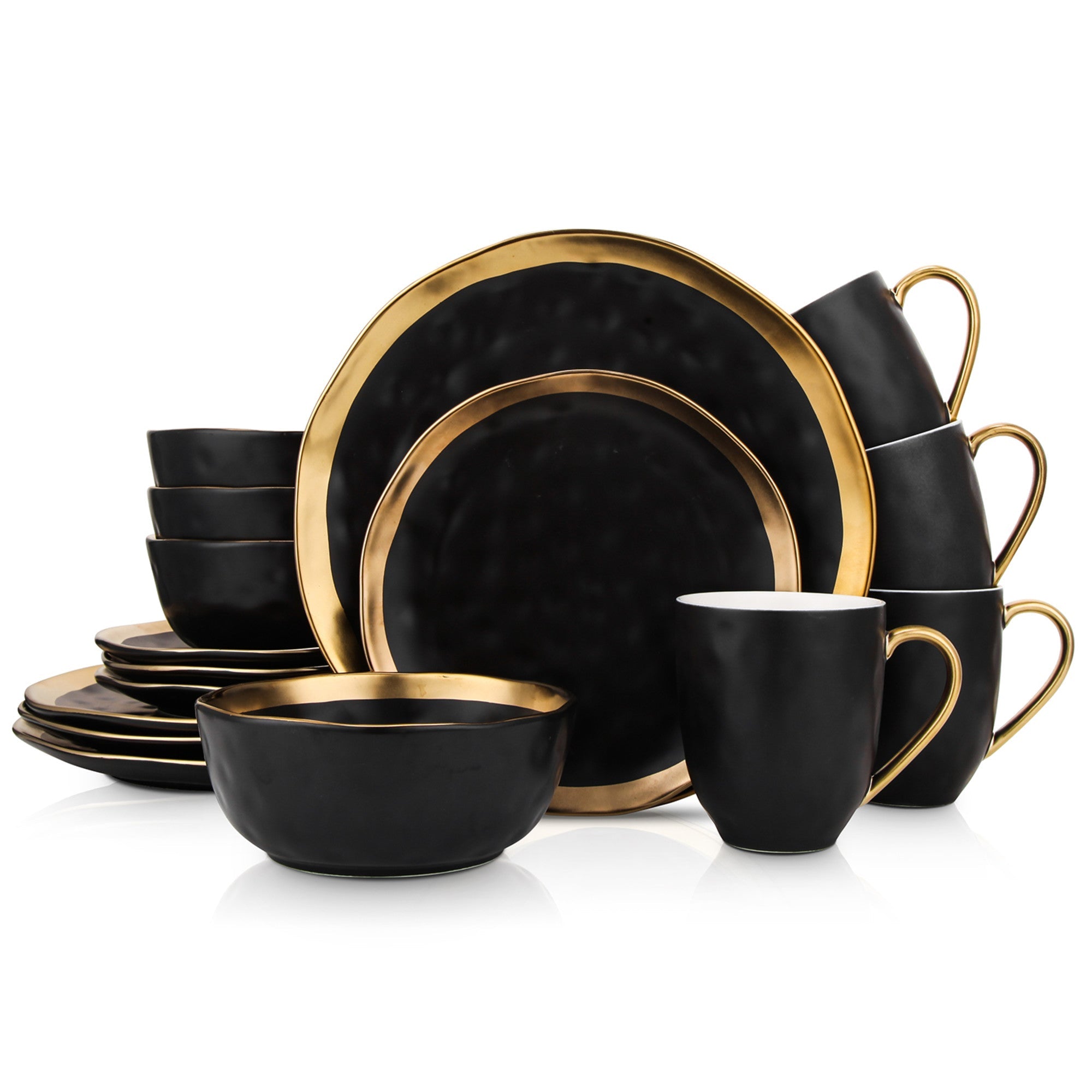 Florian Porcelain Dinnerware Set - Black
