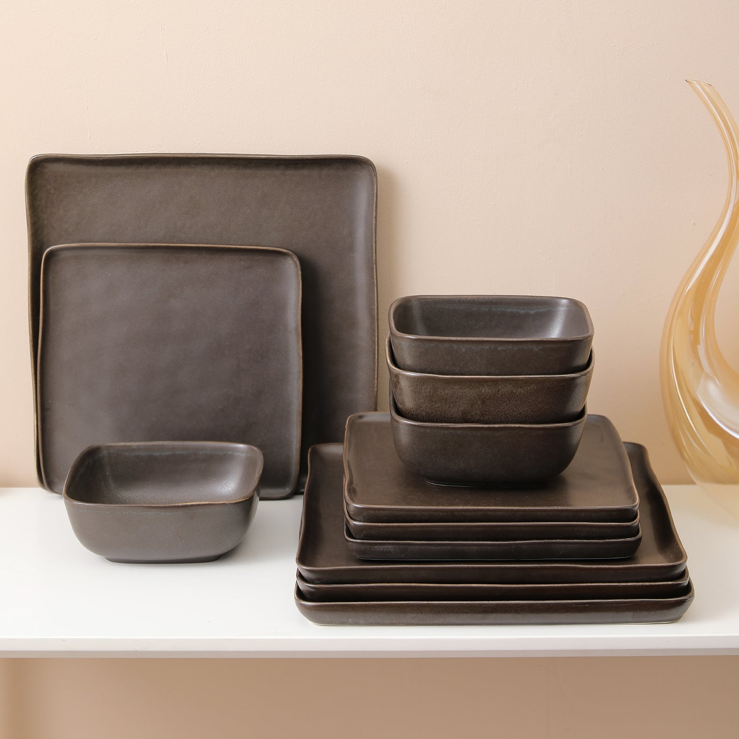 Jonny Stoneware Dinnerware Set - Brown