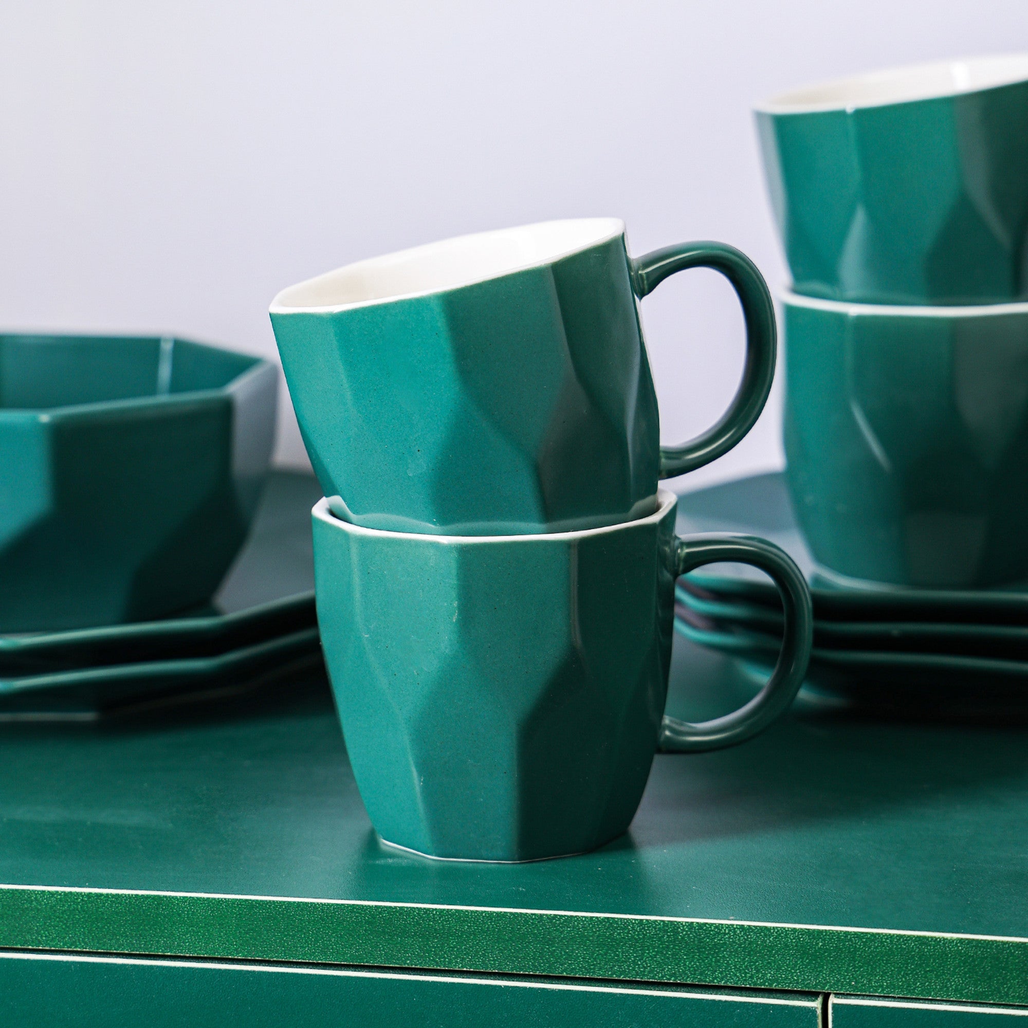 Jamie Porcelain Dinnerware Set - Green