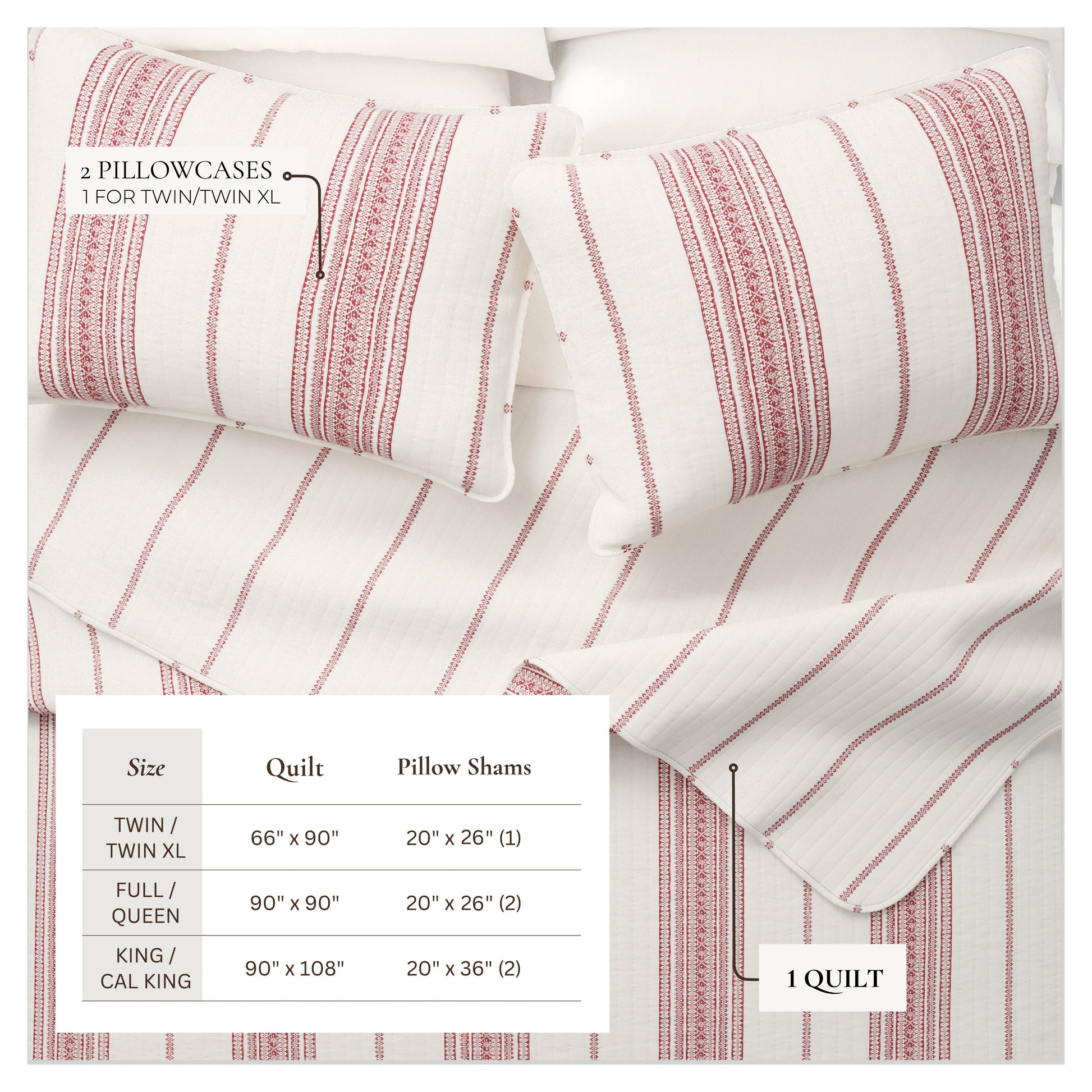3-Piece Stripe Quilt - Wesley Collection - Best Buy Furniture